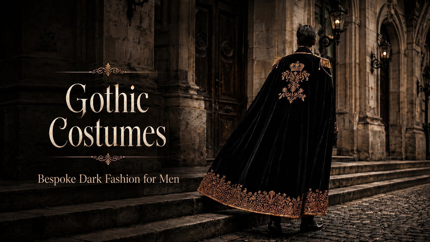 Gothic Cape Suits with Embroidery - Bespoke Dark Fashion for Men Addicted Bespoken