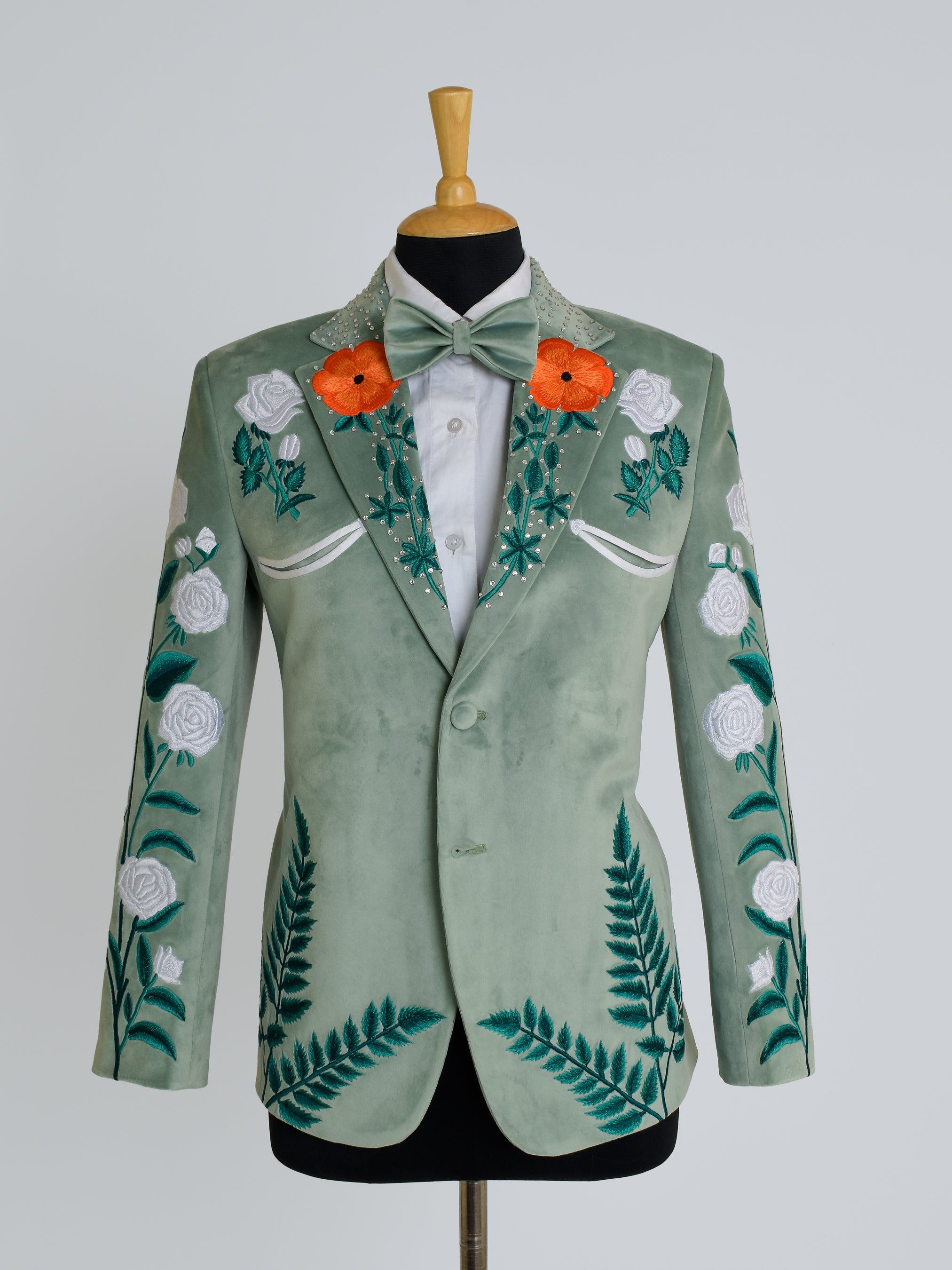 White Floret Western Wedding Suit