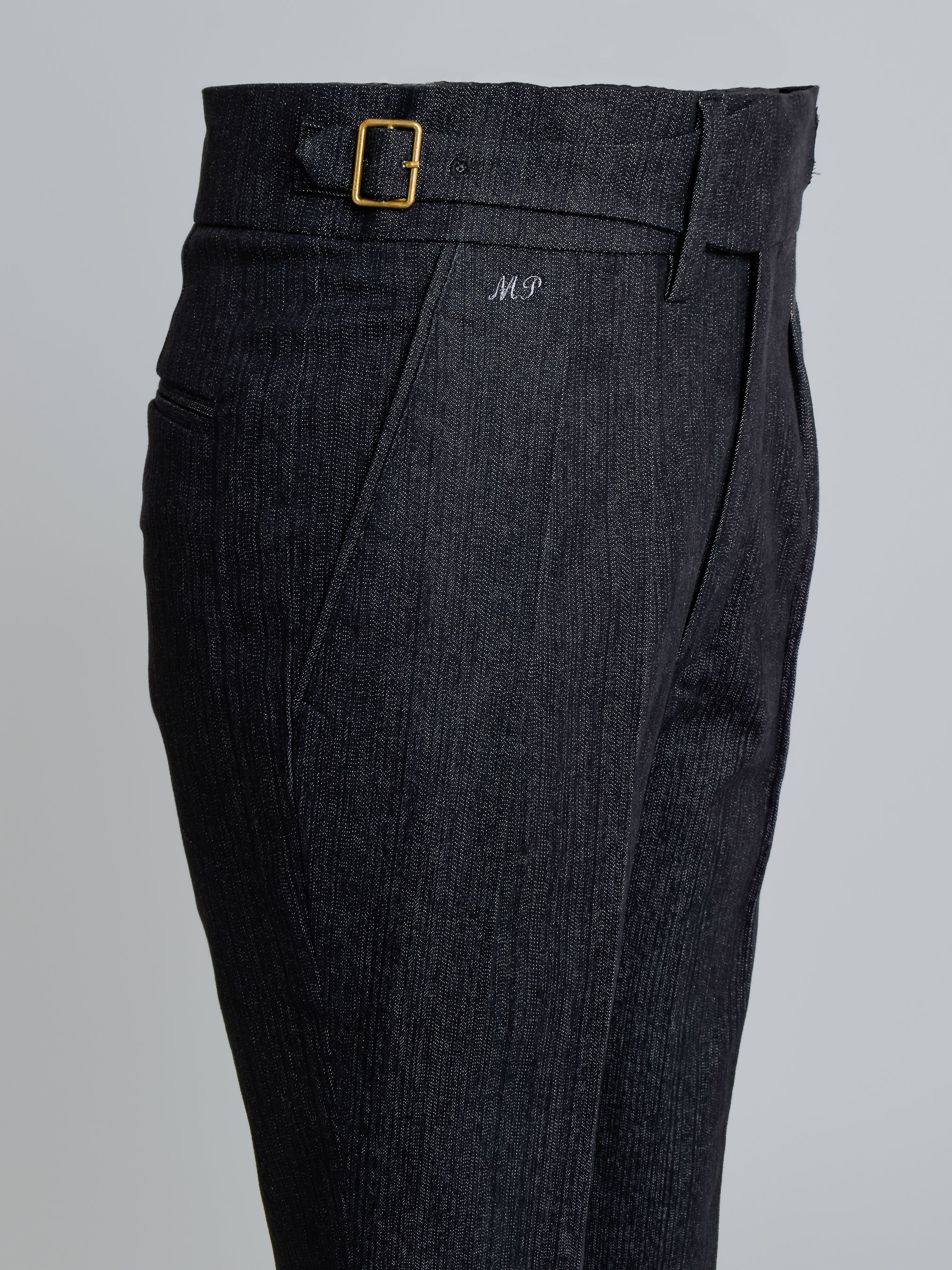 Indigo Denim Gurkha Pant - Suspender Buttons