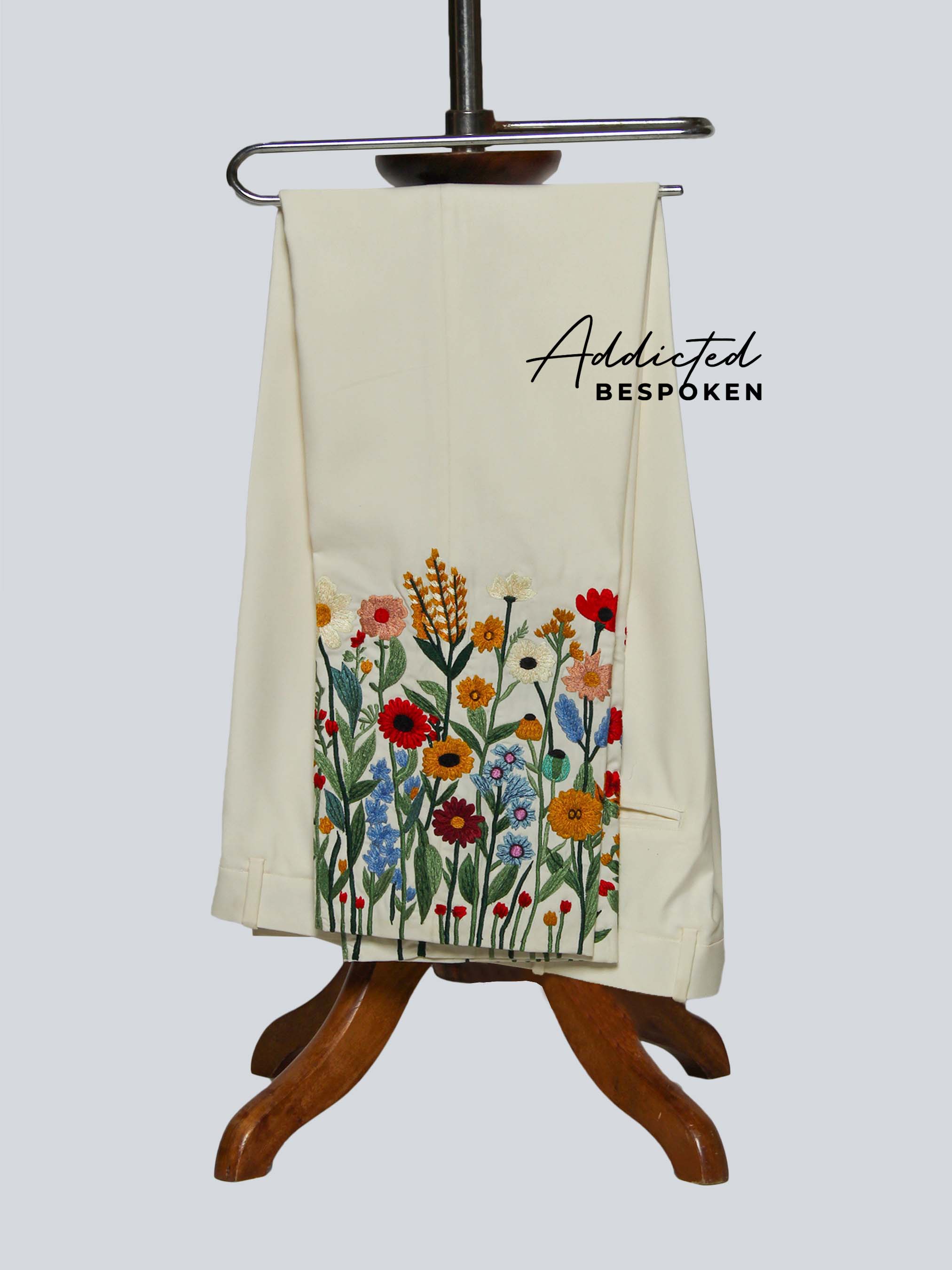 Elegant Floral Embroidered Suit