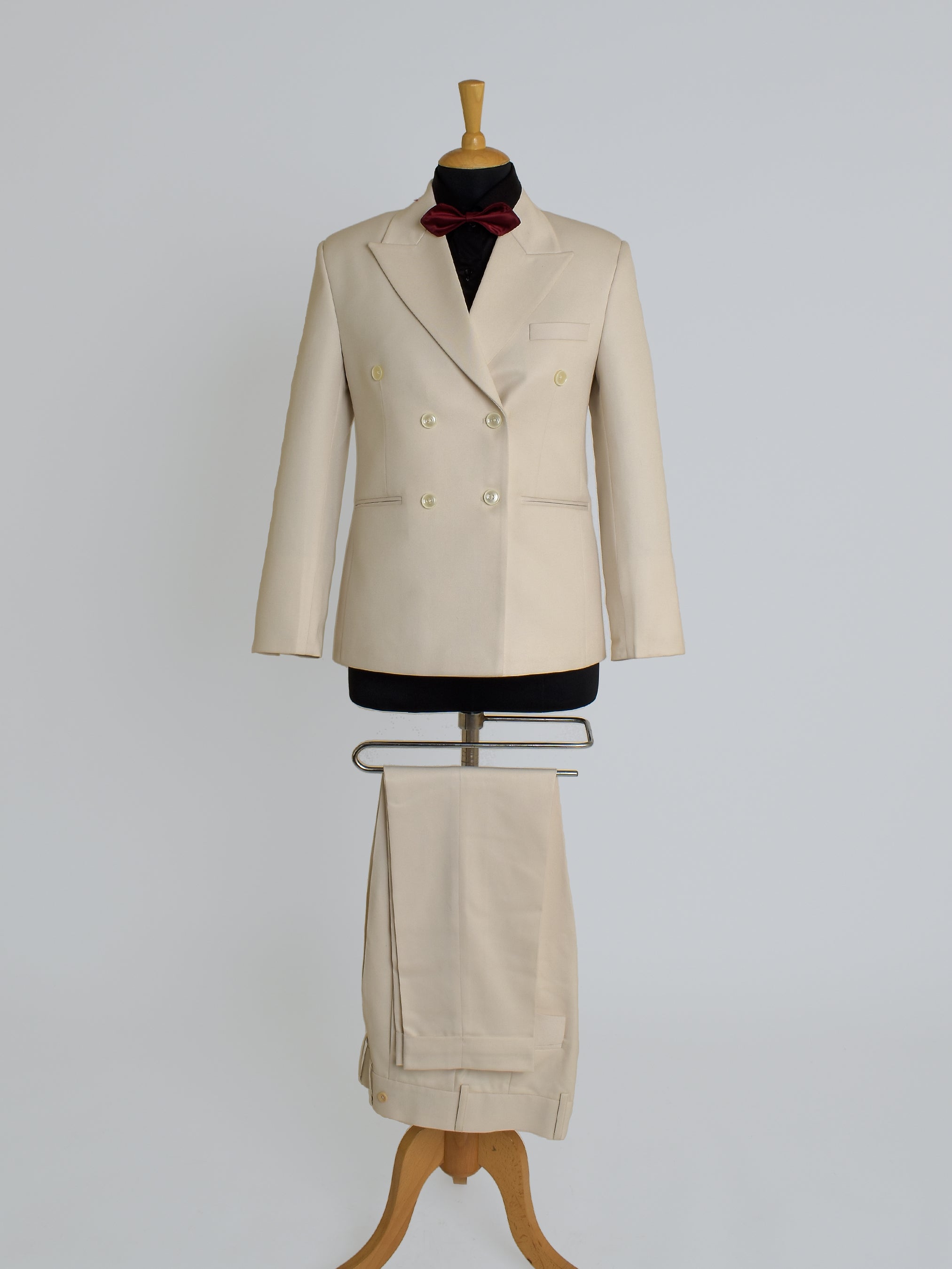 Ivory Double-Breasted Classic Suit Addicted Bespoken