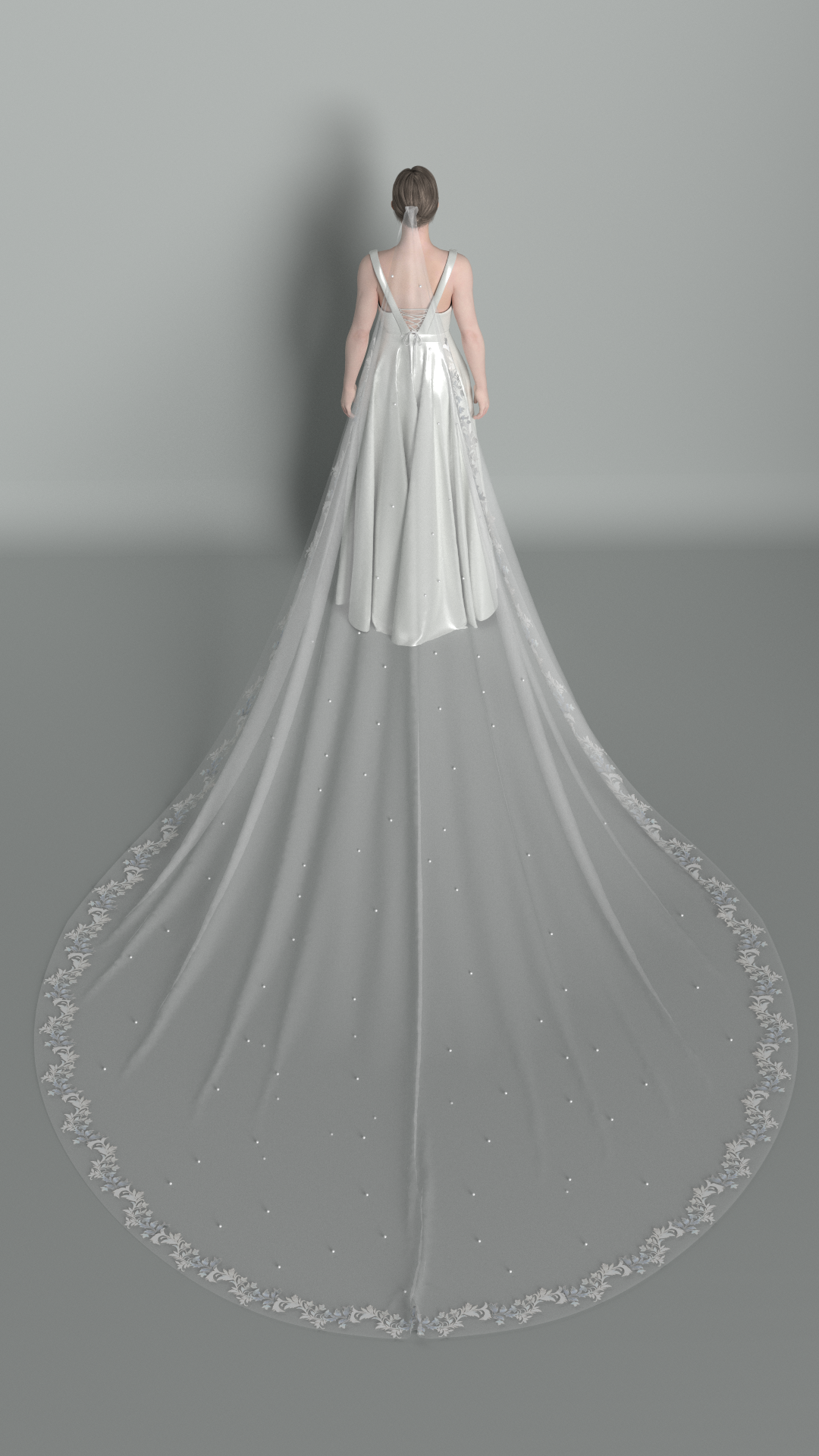 Cathedral veil for Kaitlyn with rhinestones