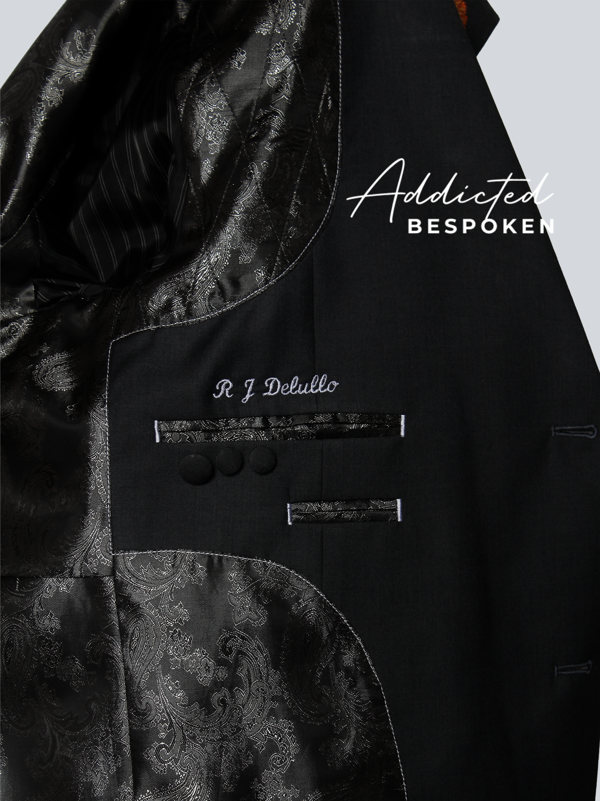Botanical Embroidered Bespoke Suit Addicted Bespoken