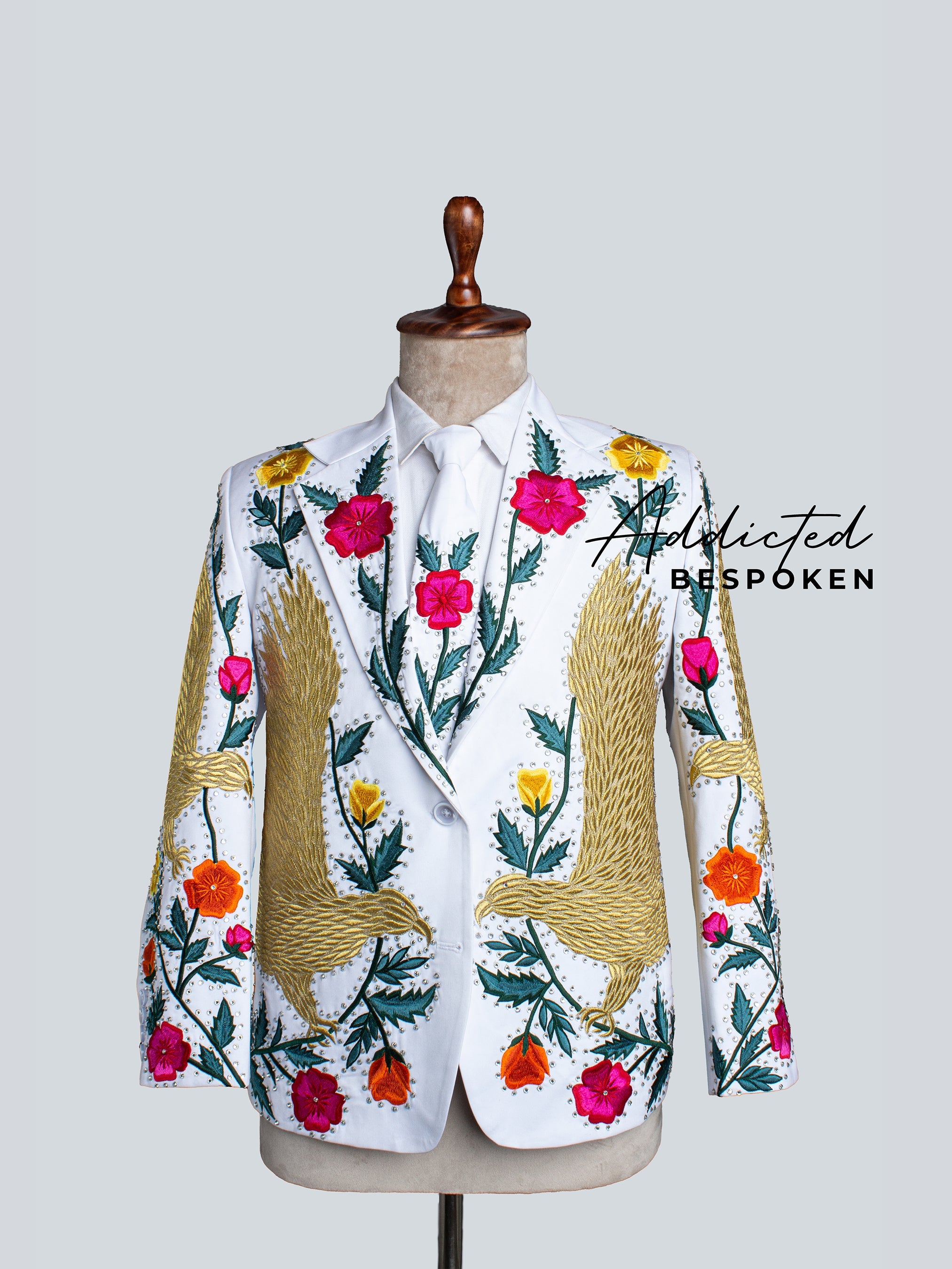 Eagle Floral Rhinestone Jacket Addicted Bespoken