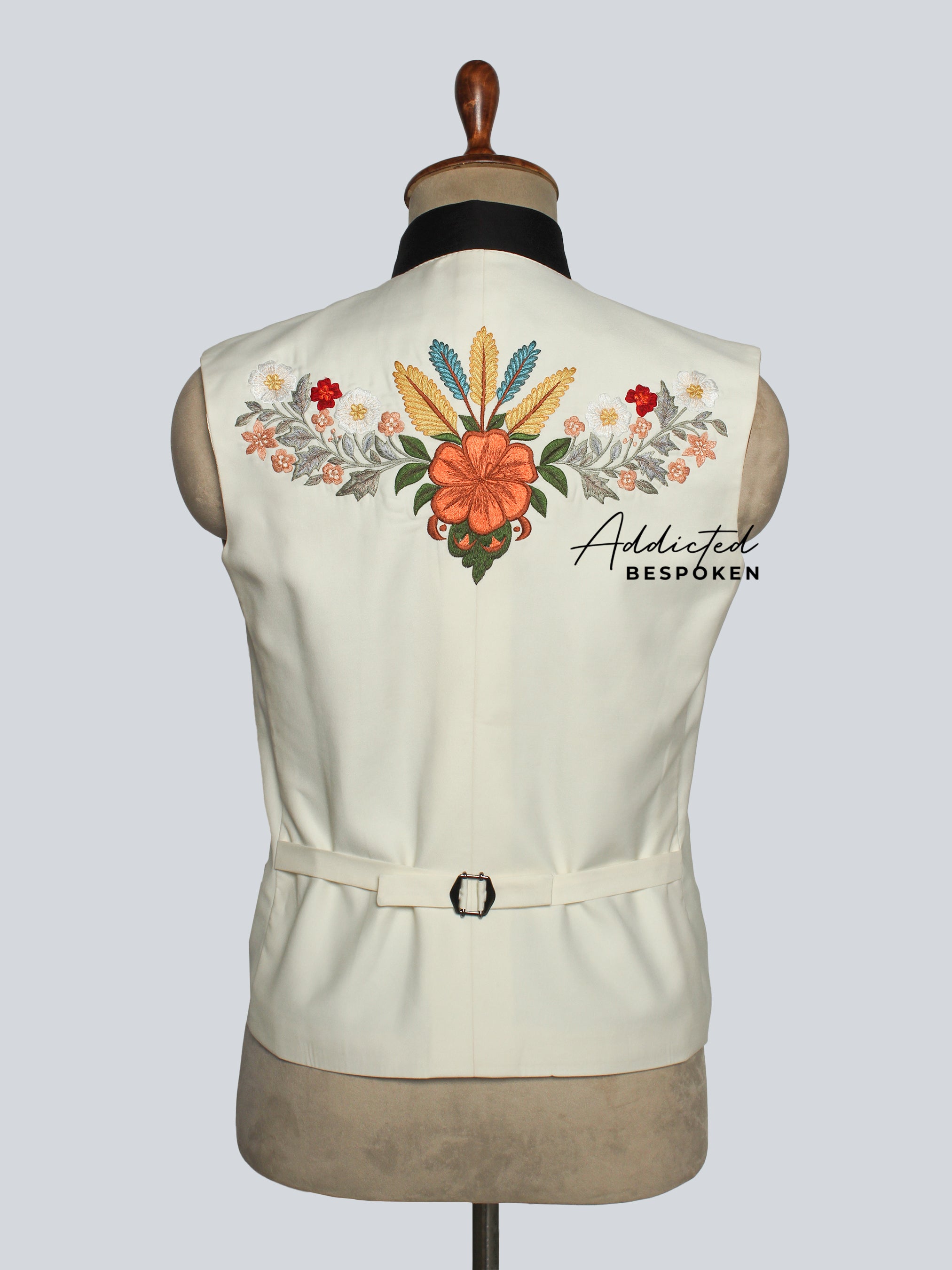 Floral Embroidered Fringe Suit