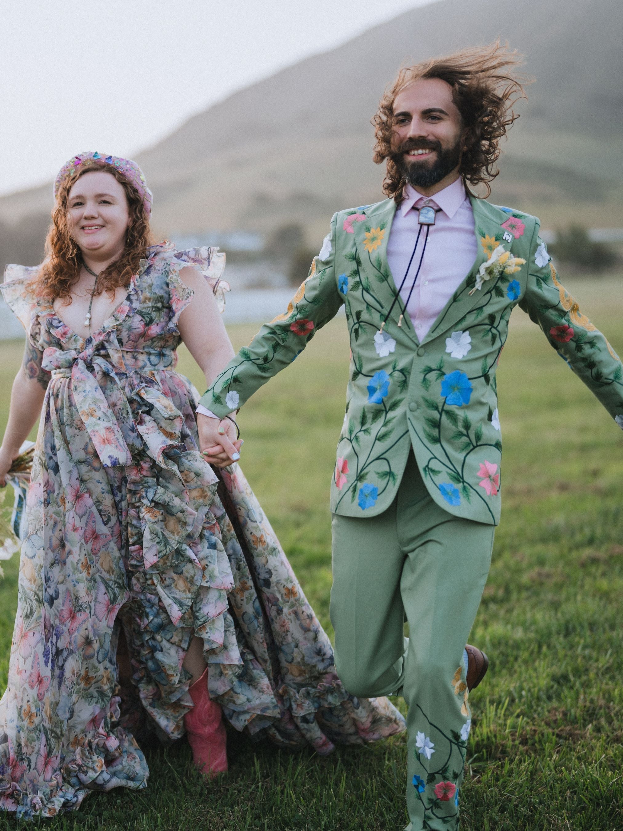 Mystic Bloom with Snake Detailing Embroidered Suit