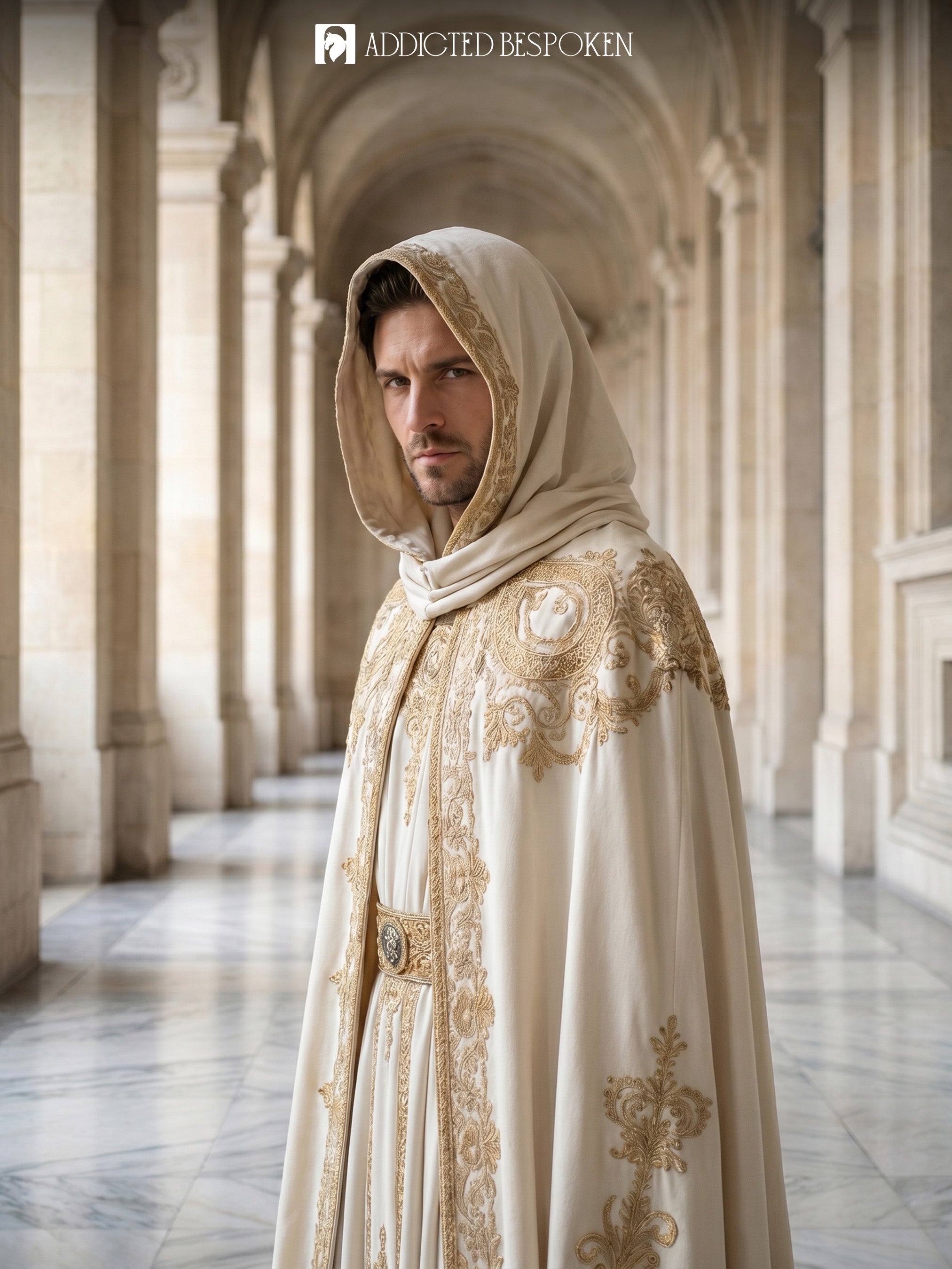 Gothic Royal Embroidered Hooded Cape Addicted Bespoken