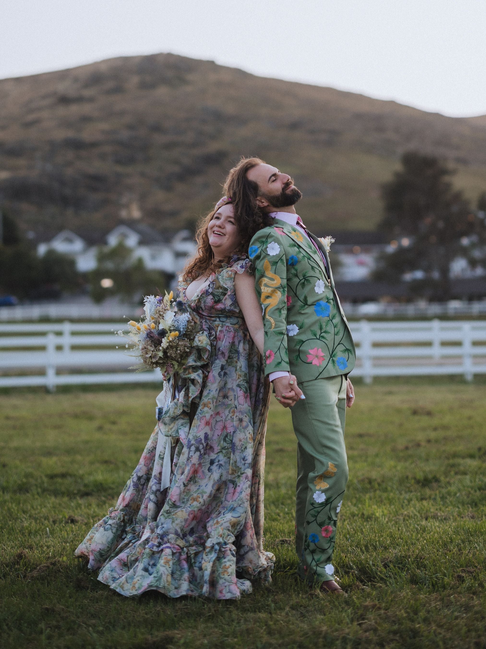 Mystic Bloom with Snake Detailing Embroidered Suit