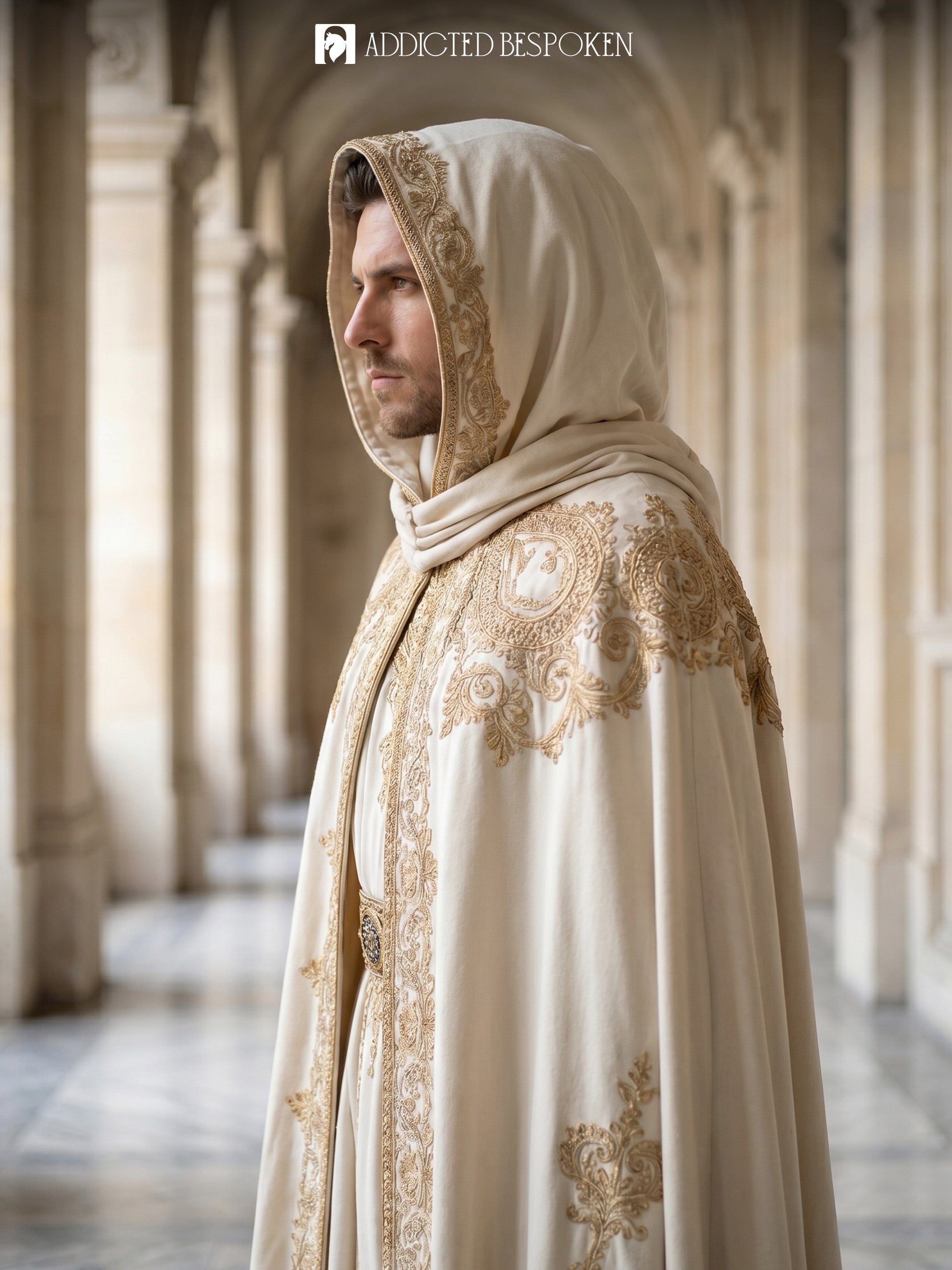 Gothic Royal Embroidered Hooded Cape Addicted Bespoken
