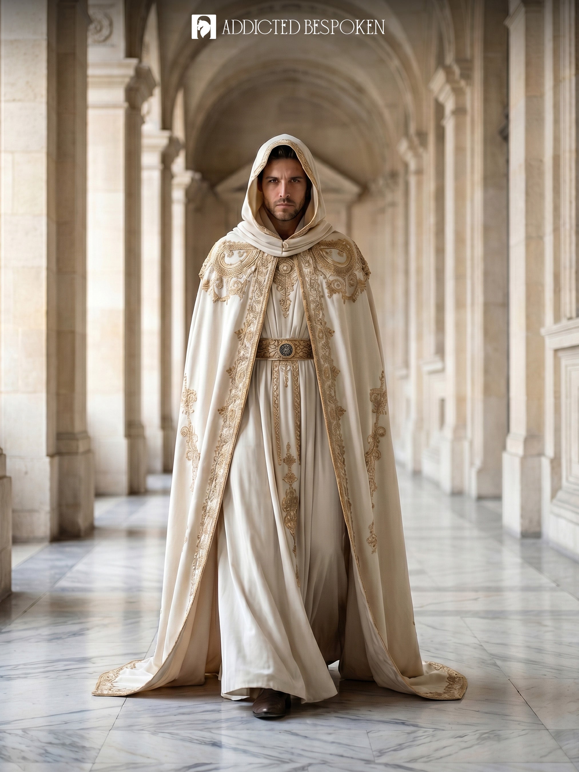 Gothic Royal Embroidered Hooded Cape Addicted Bespoken