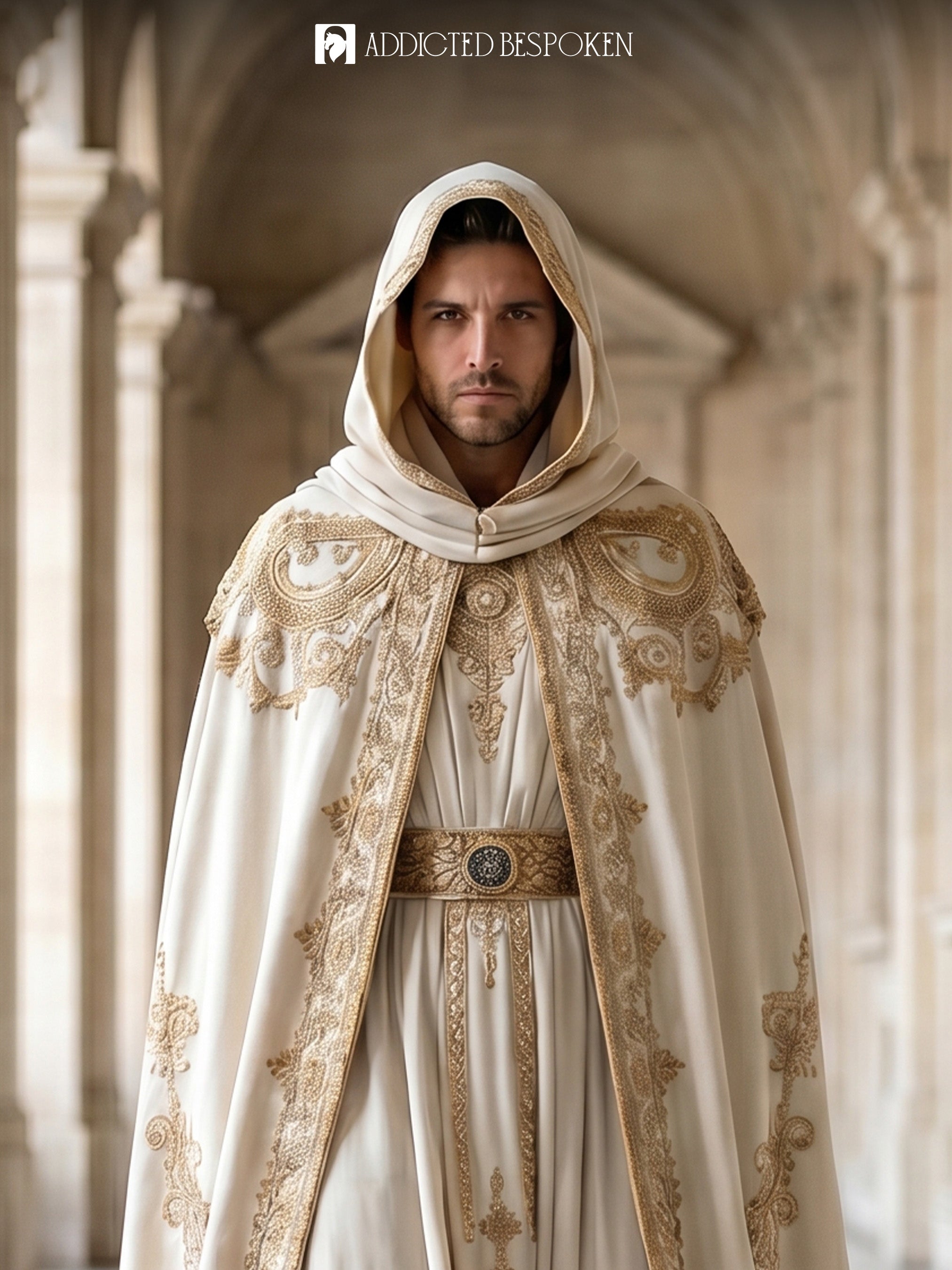 Gothic Royal Embroidered Hooded Cape Addicted Bespoken