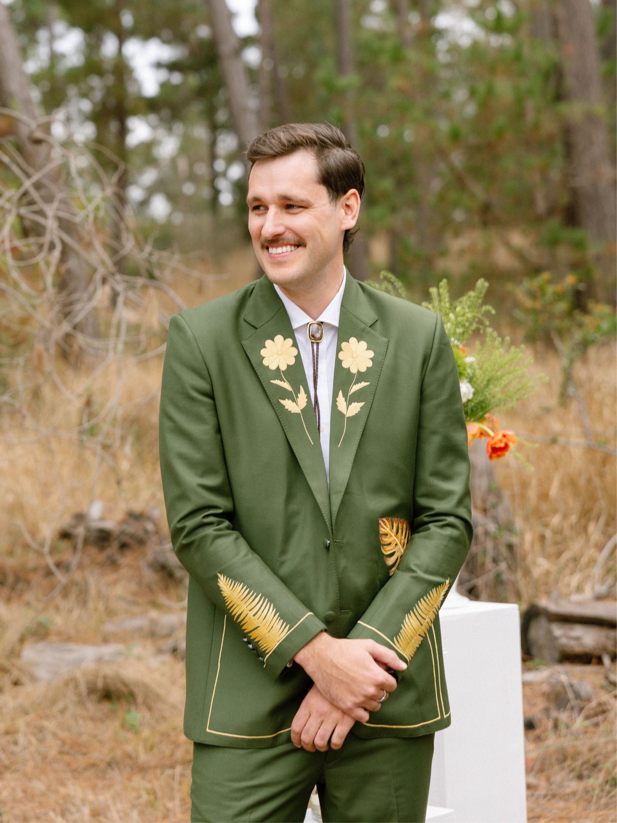 Golden Floral Elegance Suit