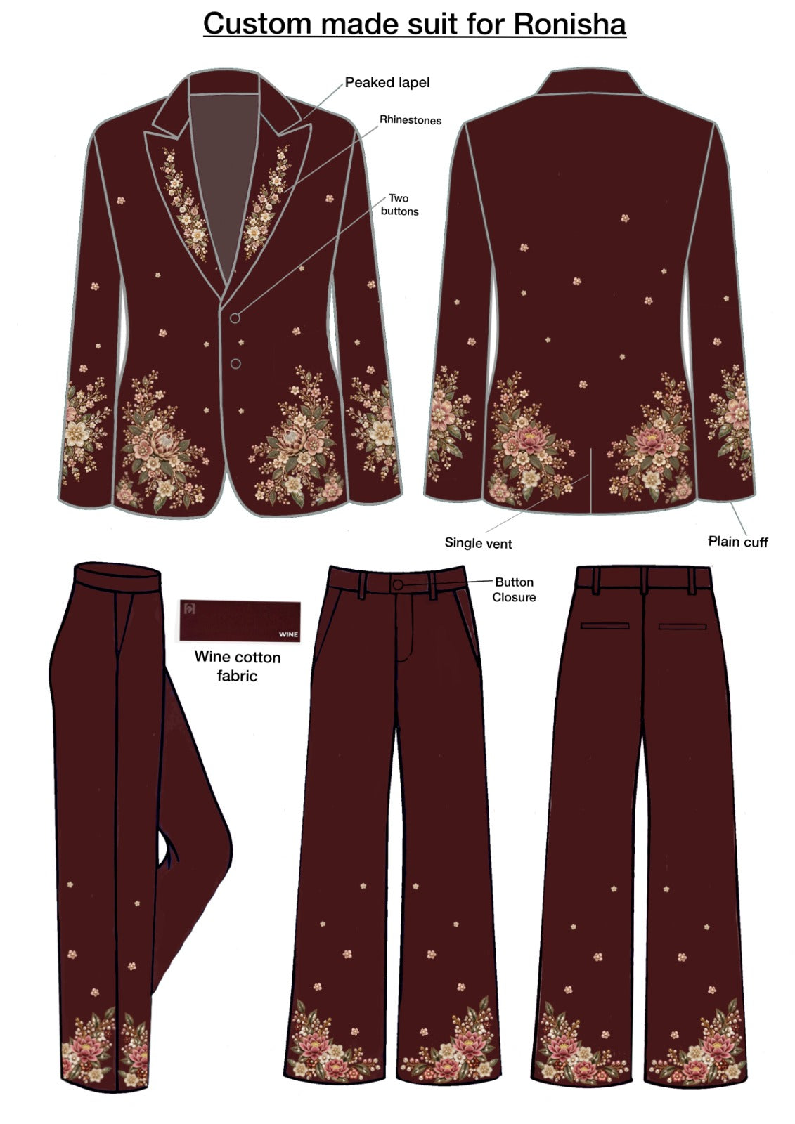 Custom Made 3pc Suit For Ronisha Addicted Bespoken