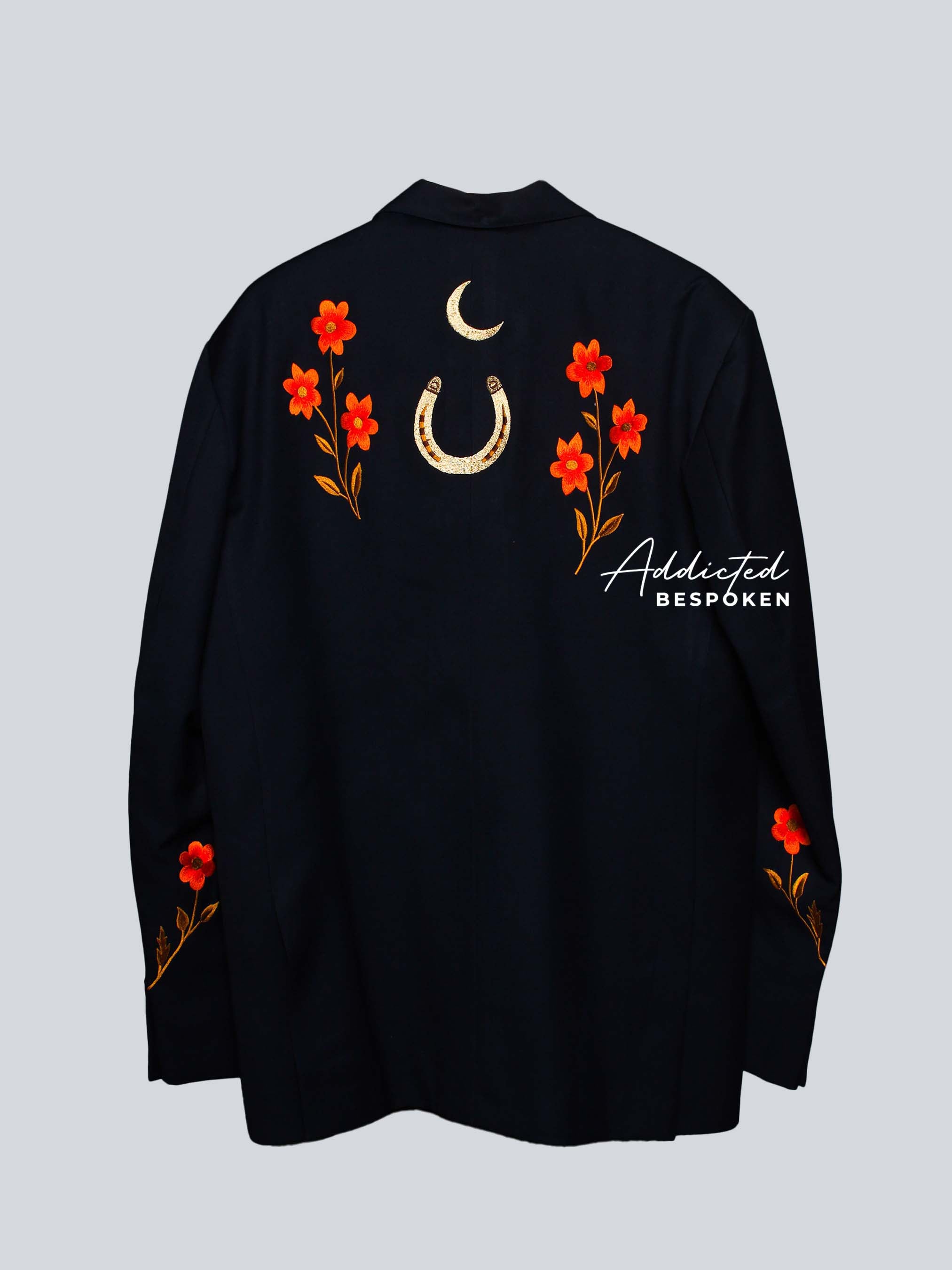 Floral Horseshoe Embroidered Blazer Addicted Bespoken