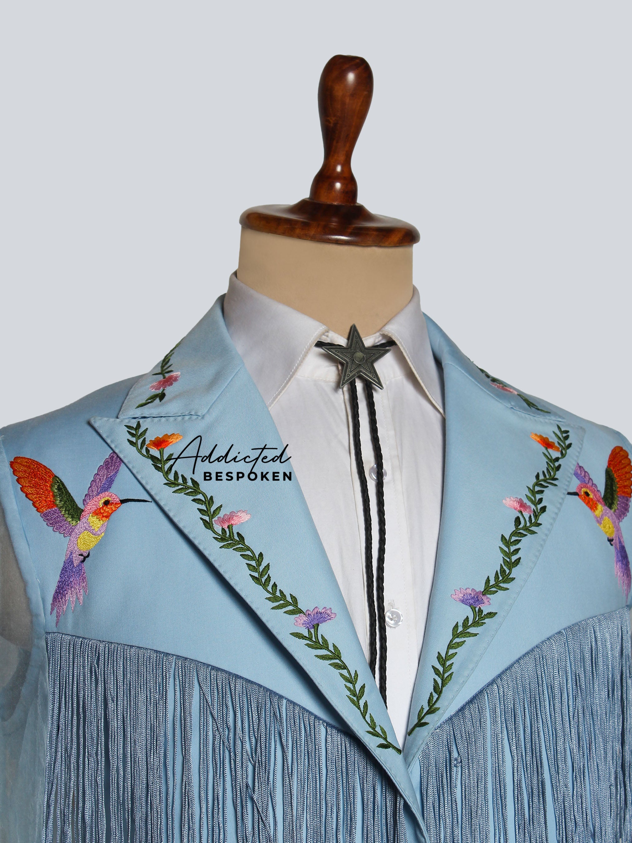 Handcrafted Floral Fringe Suit Addicted Bespoken