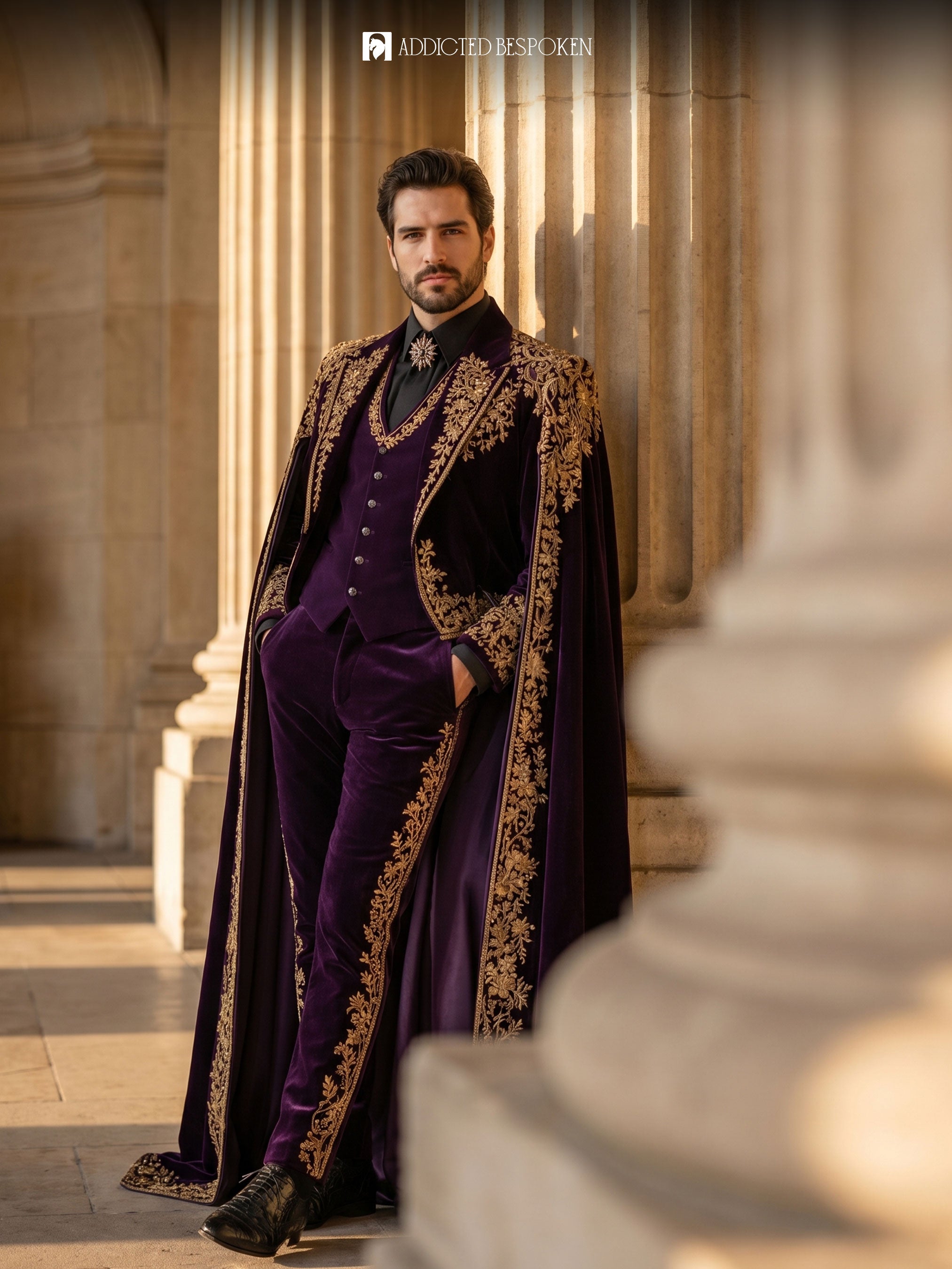 Velvet Gothic Cape Suit Addicted Bespoken