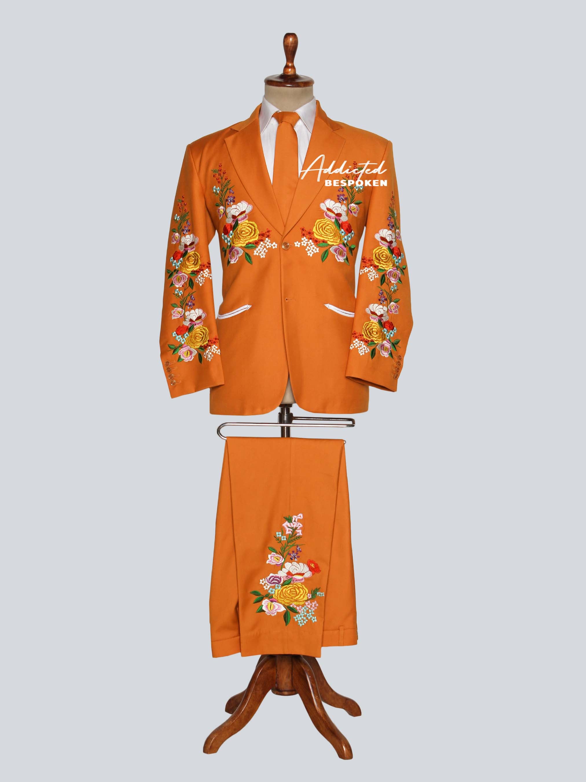 Botanical Embroidered Groom Suit Addicted Bespoken