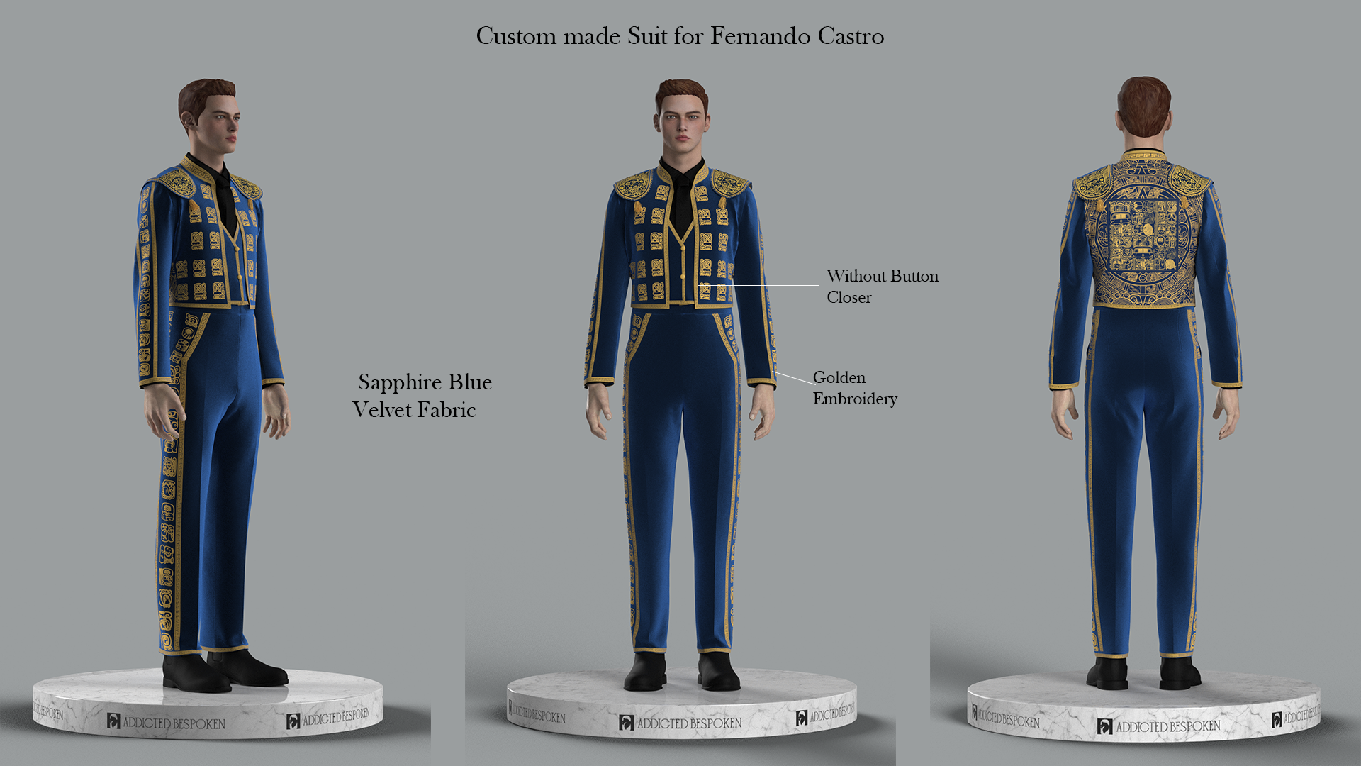 Custom Made 3 Piece Matador Suit for Fernando Castro Addicted Bespoken