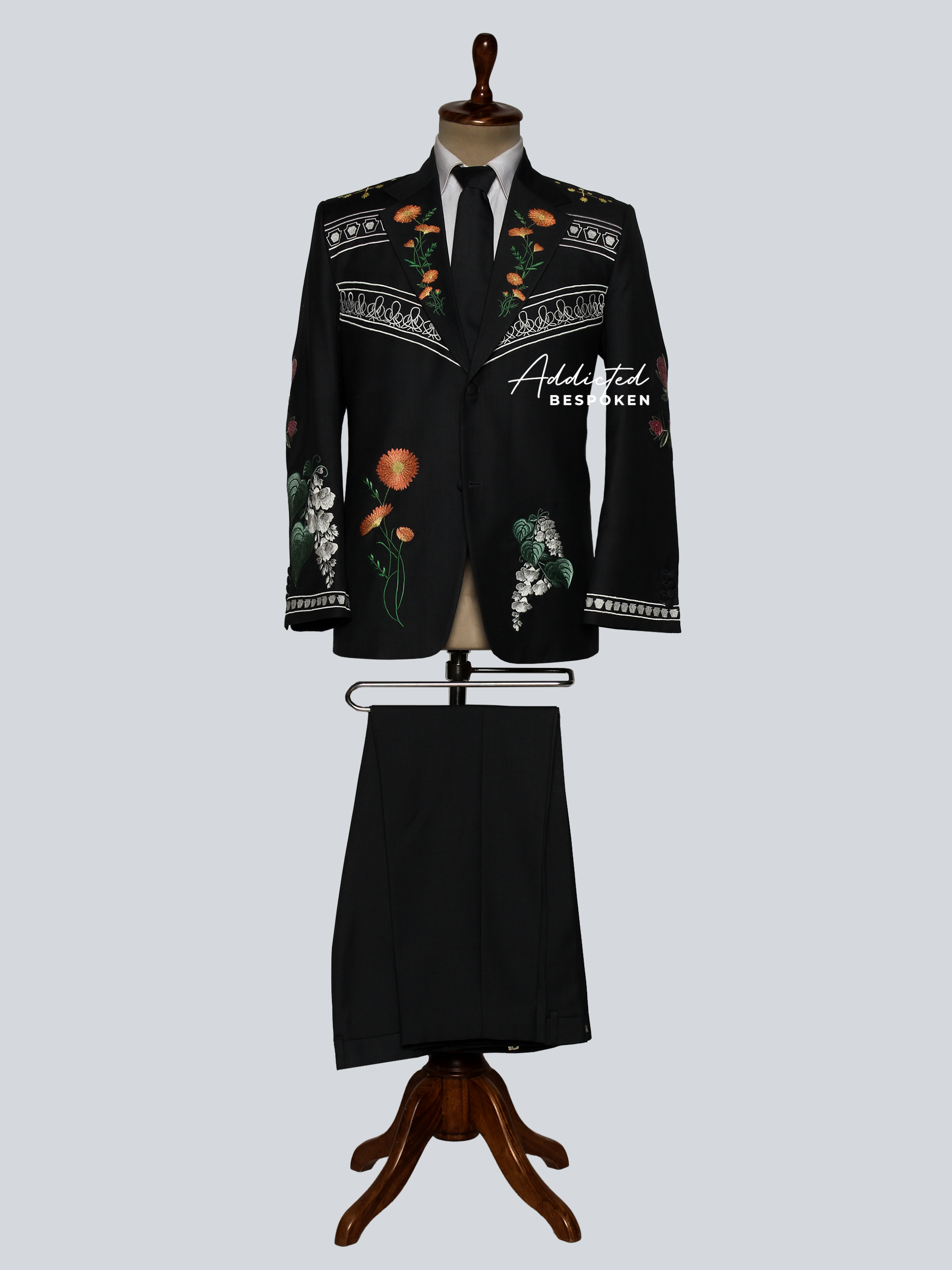 Botanical Embroidered Bespoke Suit Addicted Bespoken
