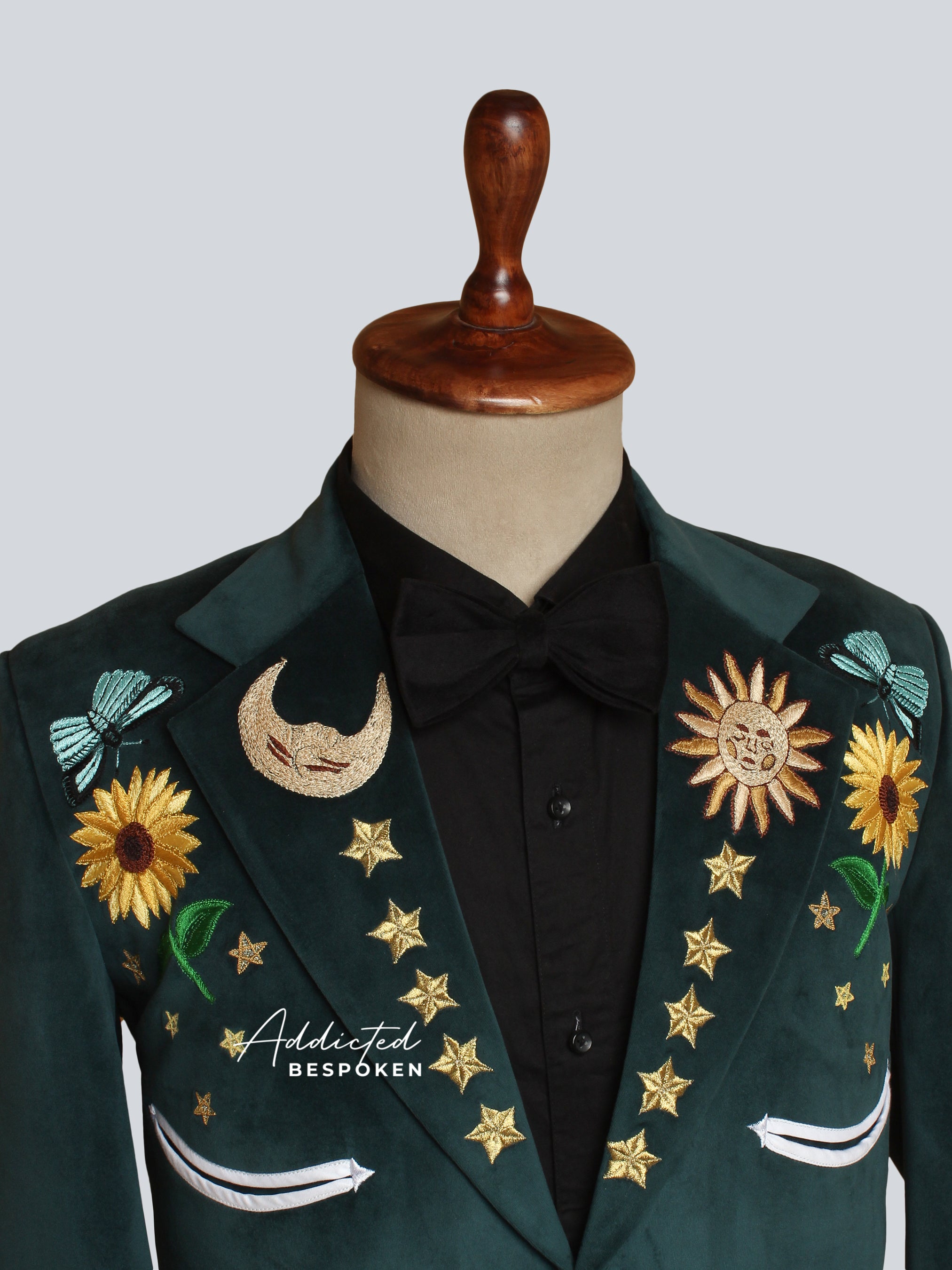 Nature-Adorned Embroidered Suit