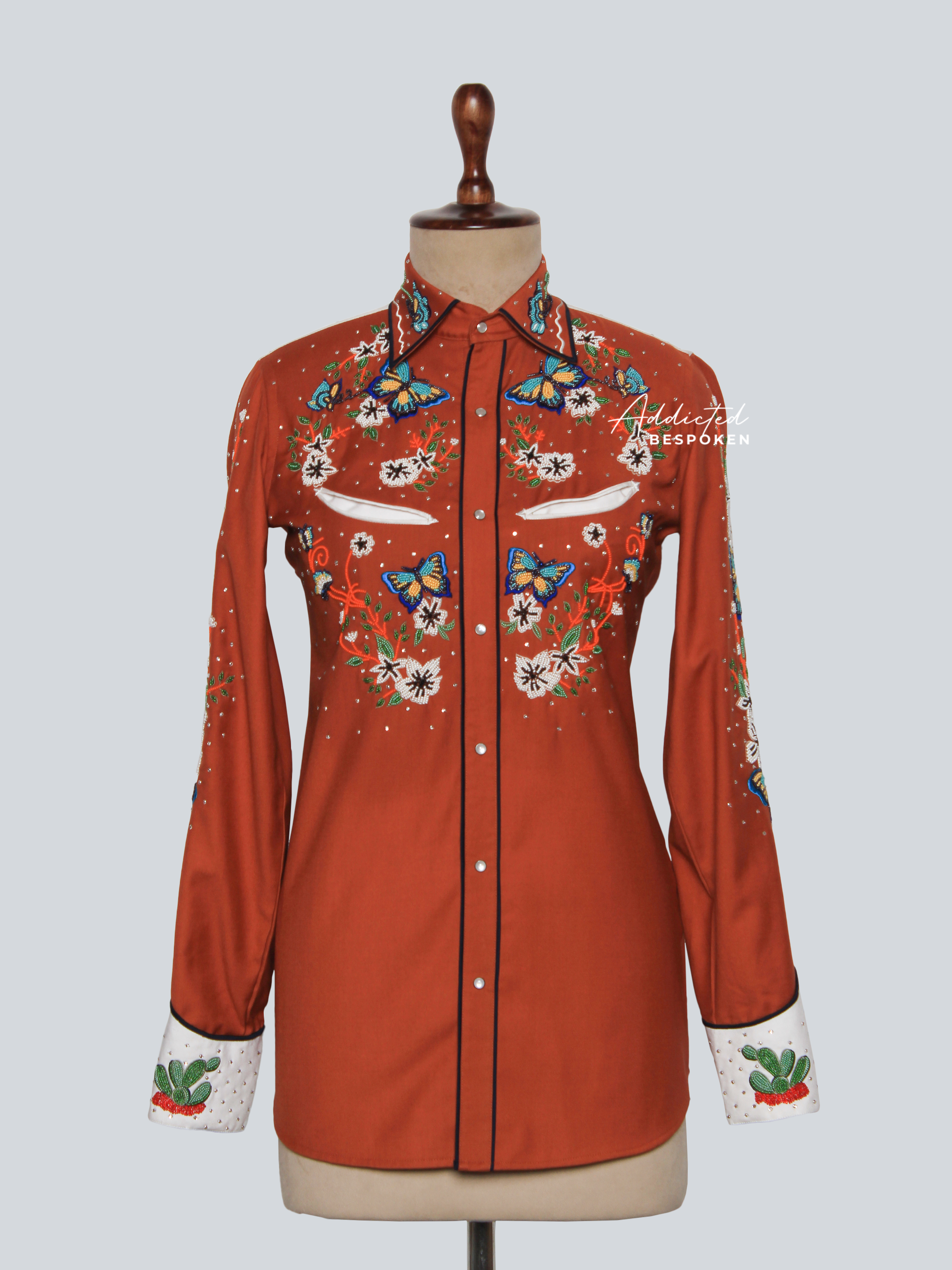 Butterfly Bloom Embroidered Western Shirt