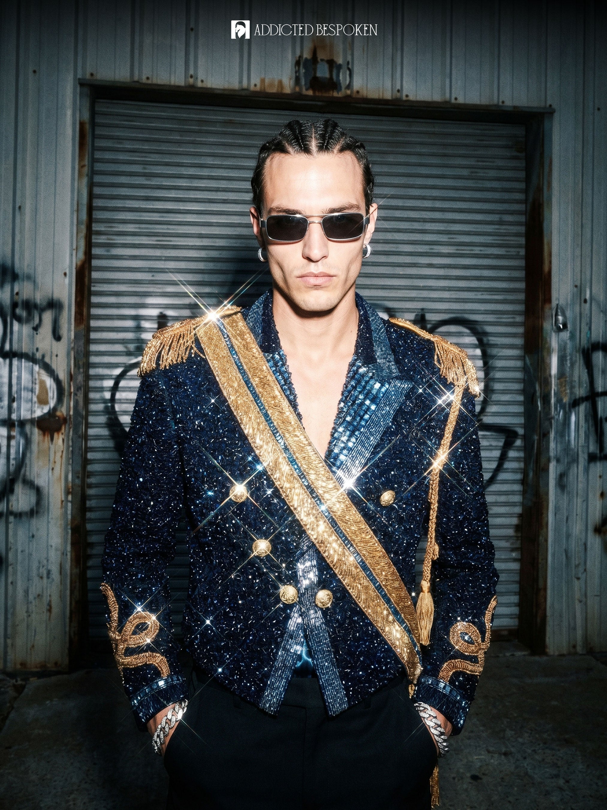 Beaded Military Sequin Jacket Addicted Bespoken