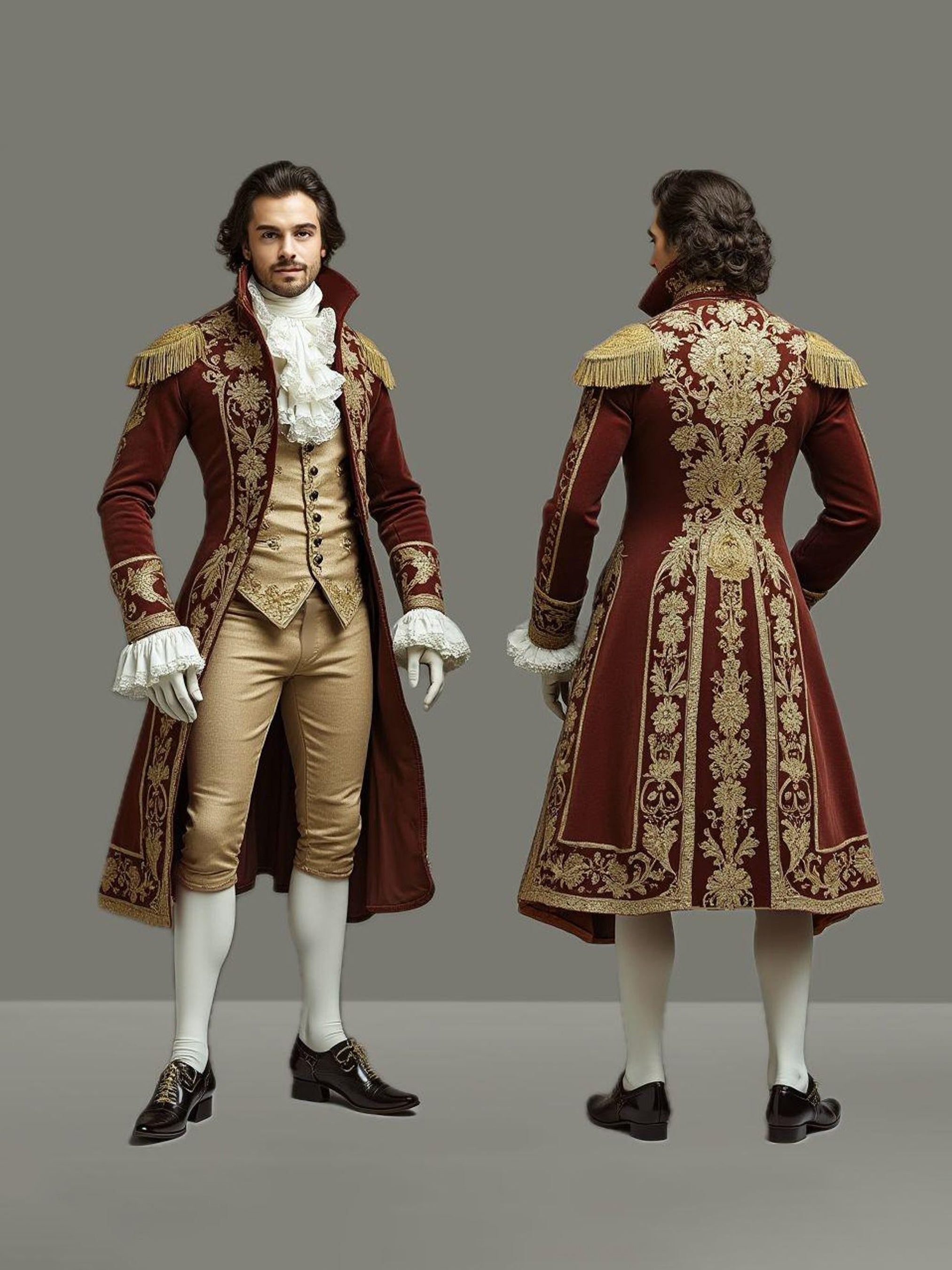 Vintage Style Wedding Costume Rococo Suit