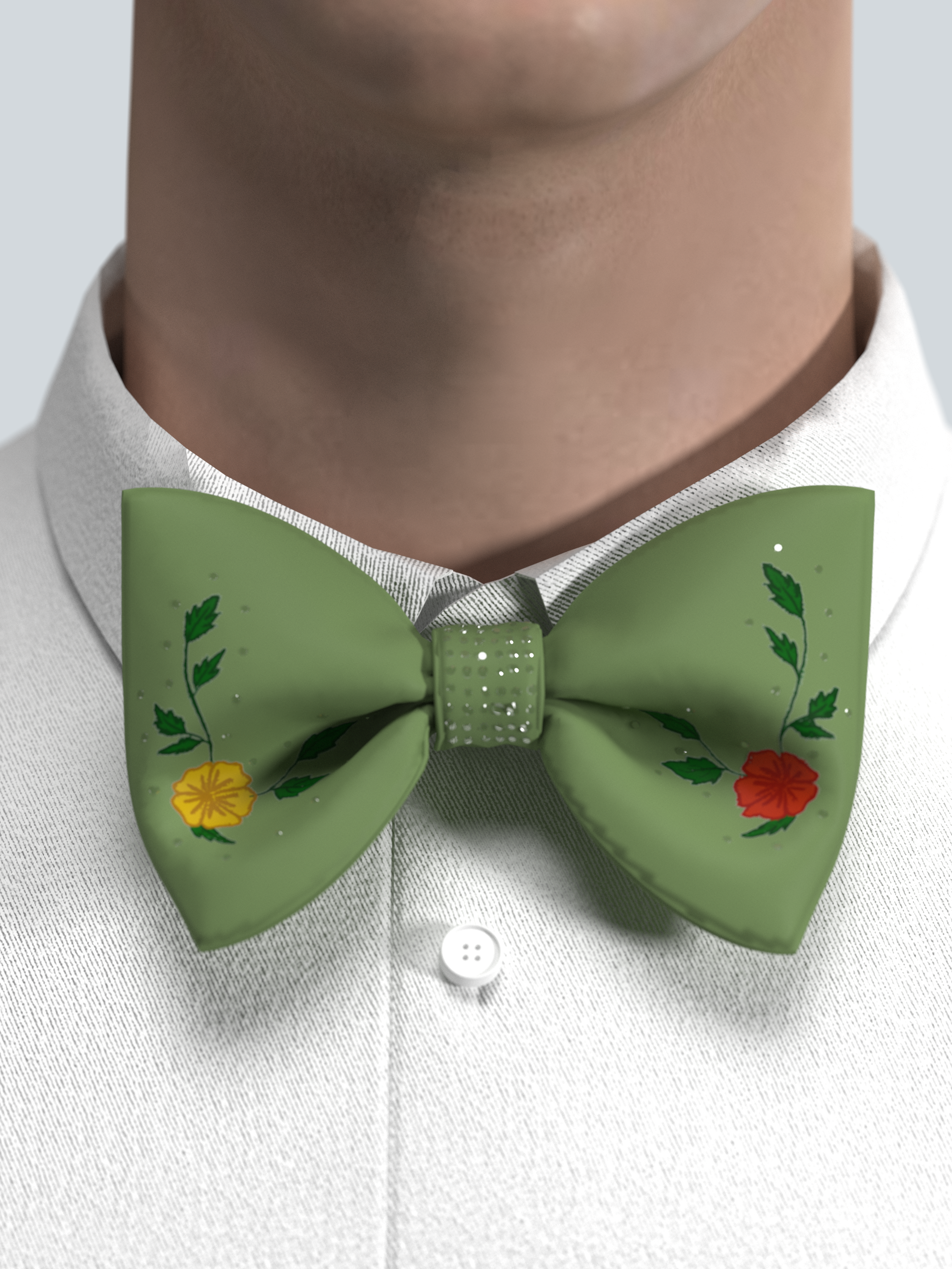 Verdant Blooms Bow Tie