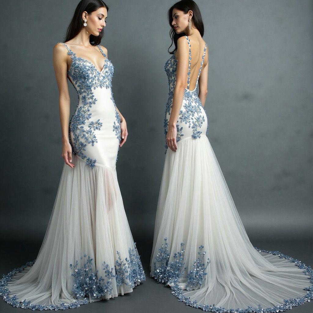 Luxe Embellished Mermaid with Floral Detailing Gown