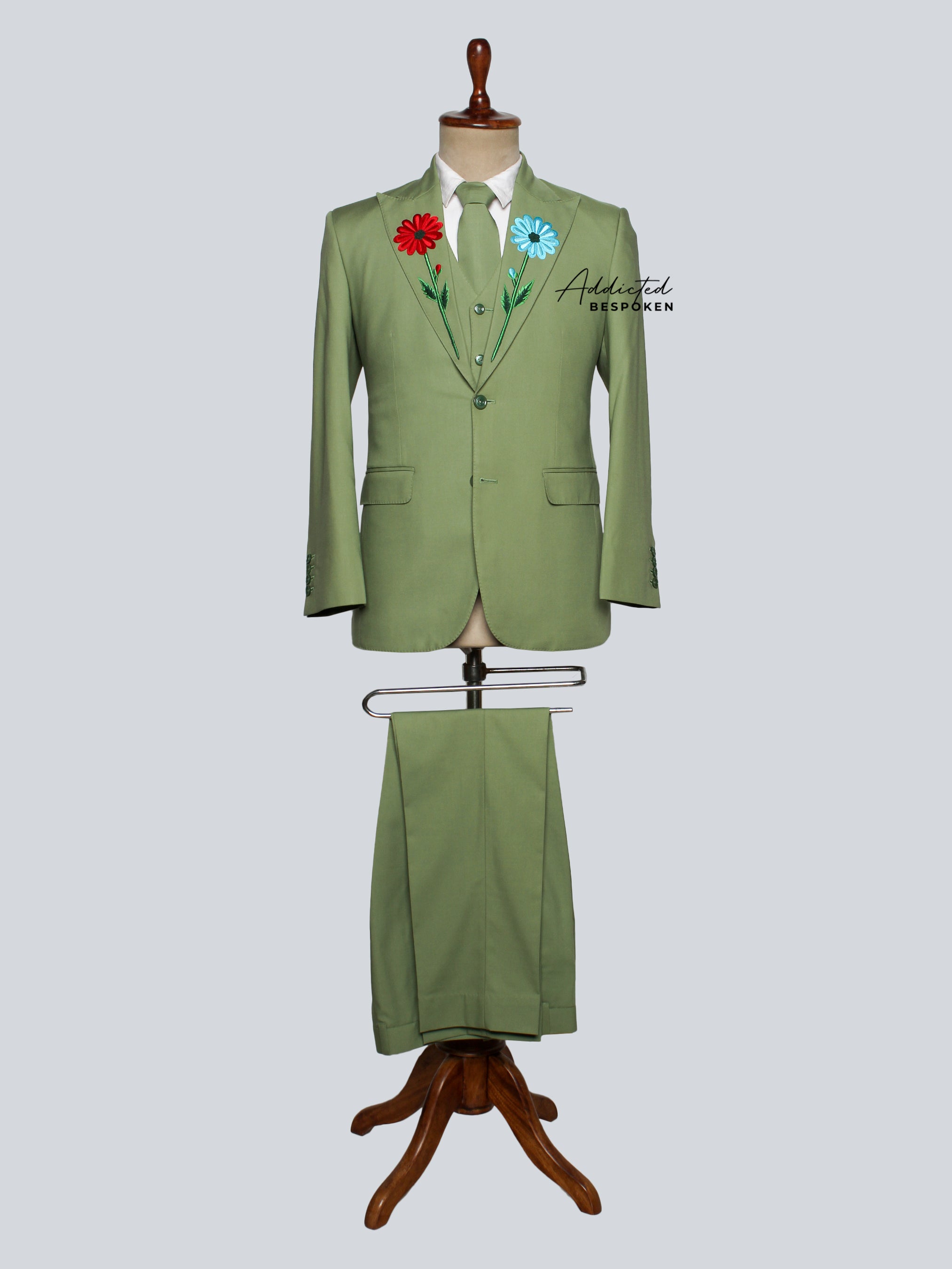 Botanical Embroidery Power Suit