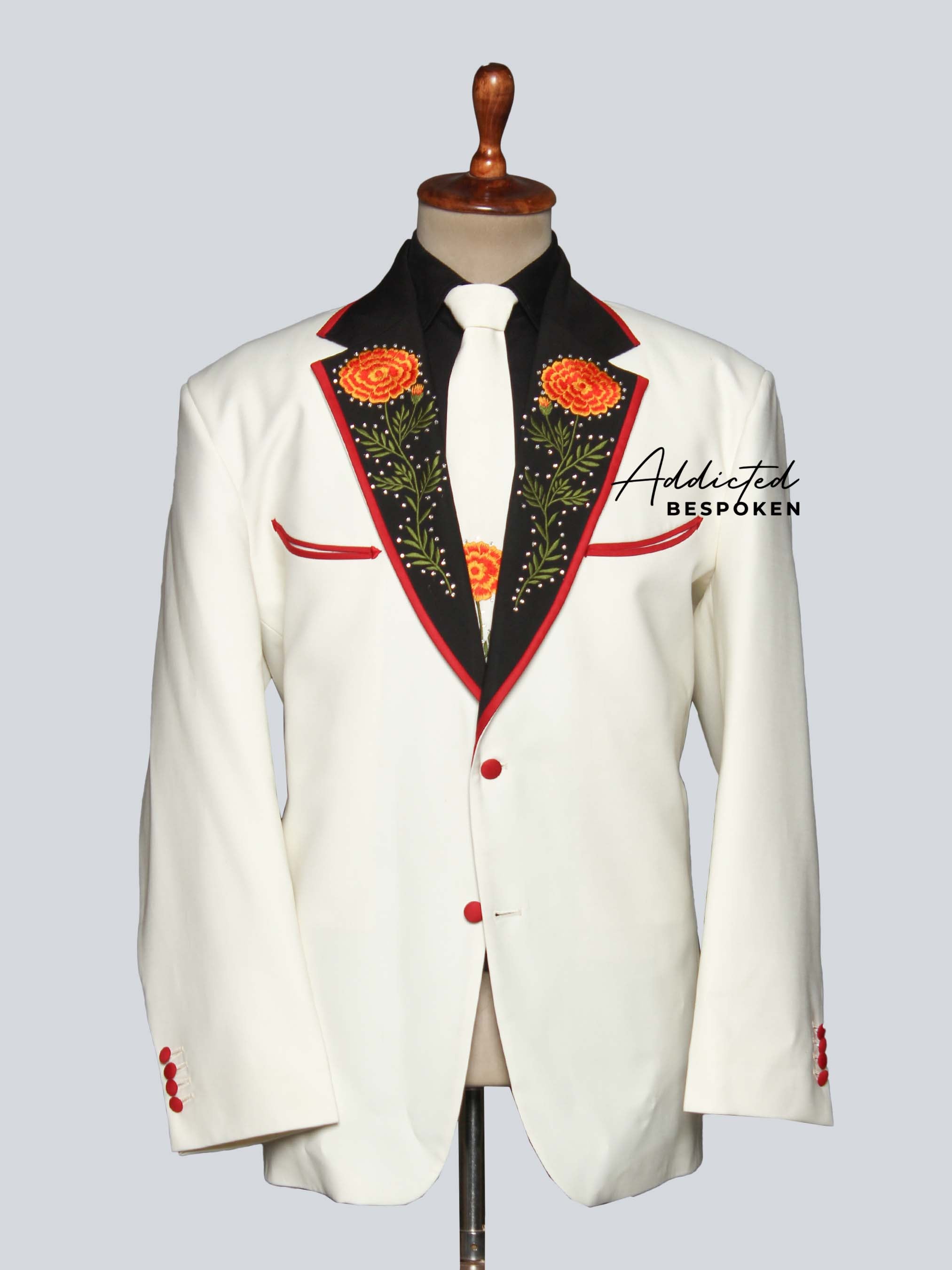 Floral Contrast Lapel Blazer Addicted Bespoken