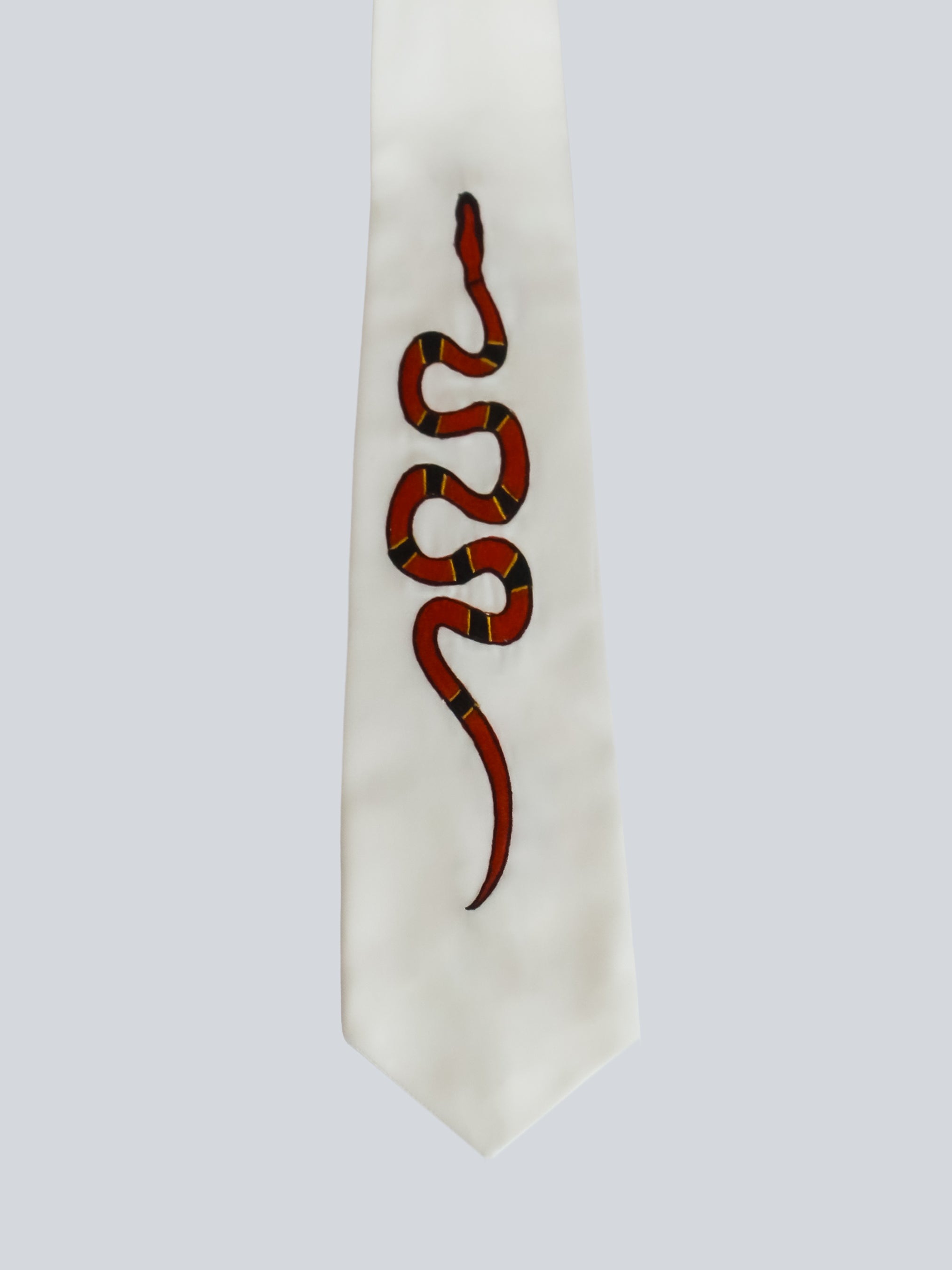 Red Snake Embroidered Tie Addicted Bespoken