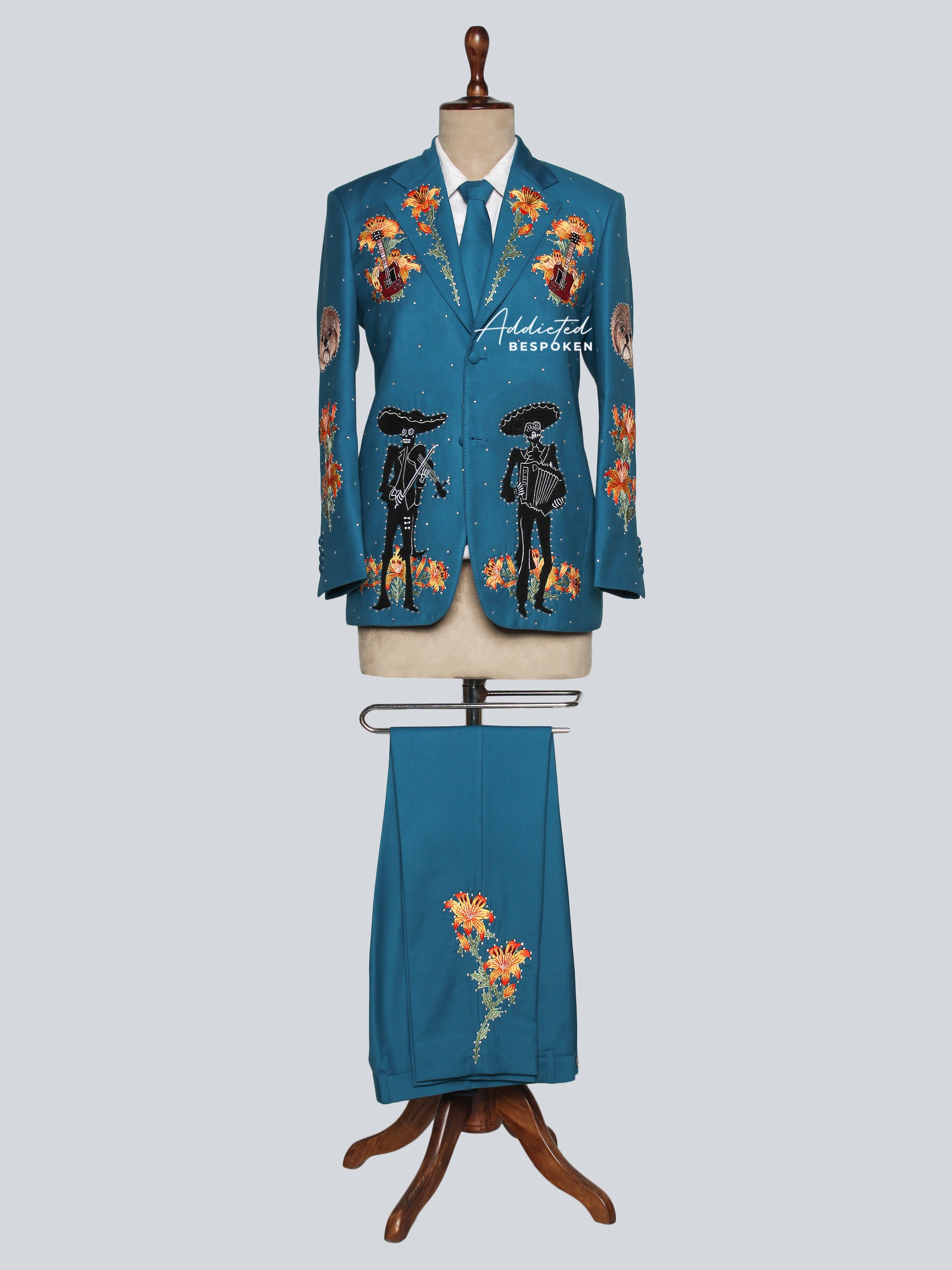 Mariachi-Inspired Artistic Embroidered Suit