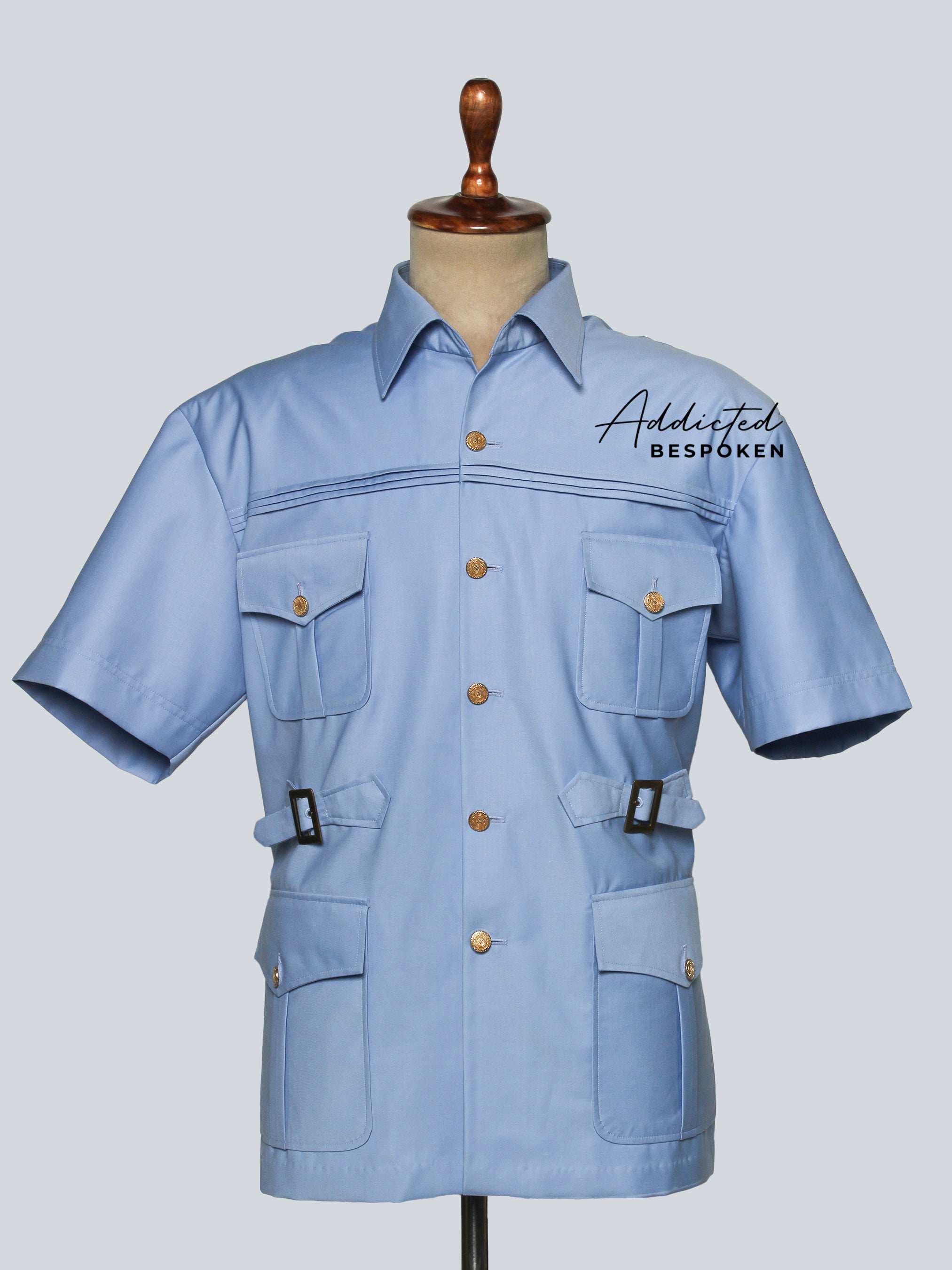 Classic utility safari shirt for men – tailored safari-style shirt by Addicted Bespoken