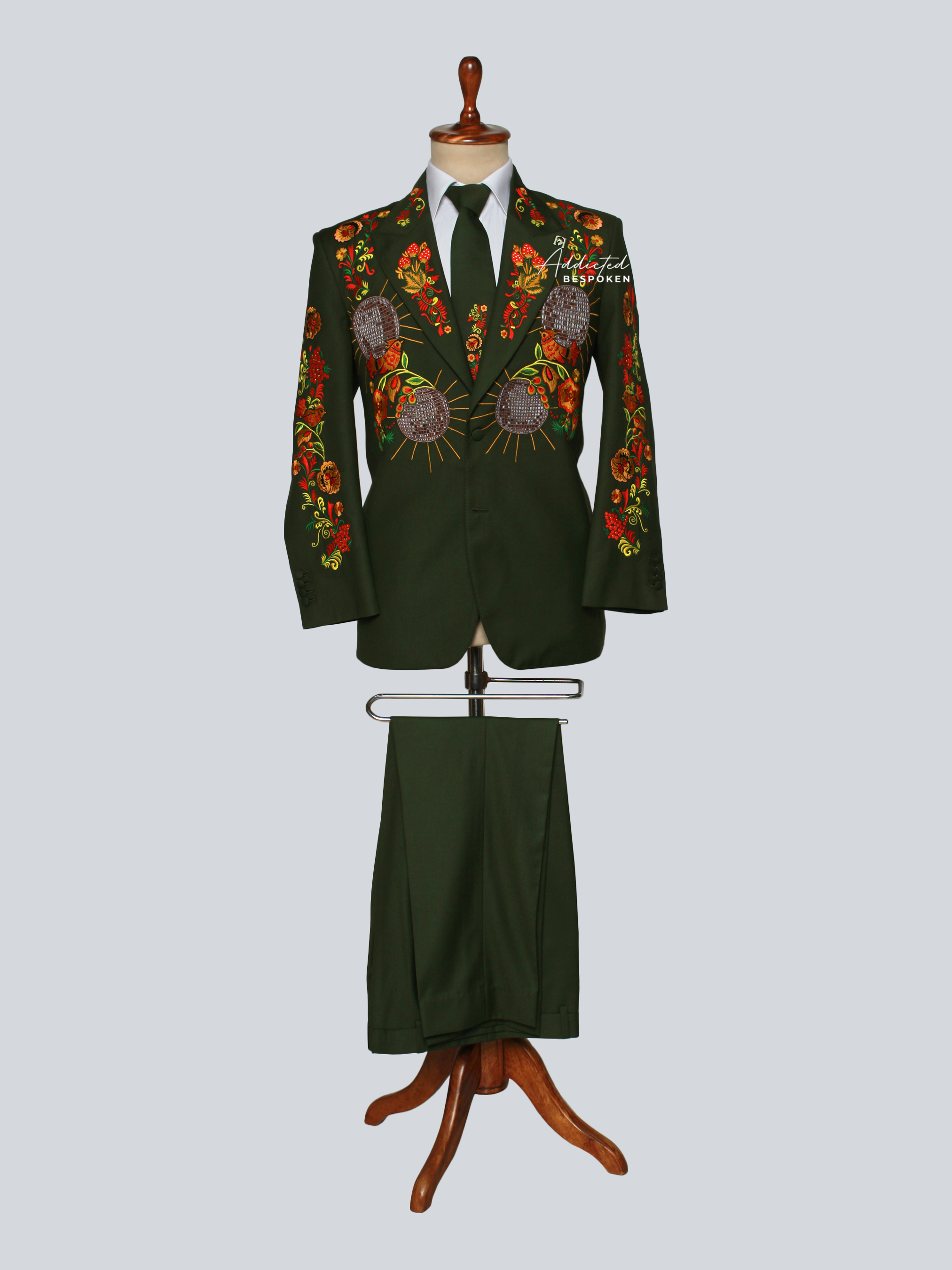 Sunburst Embroidered Western Suit
