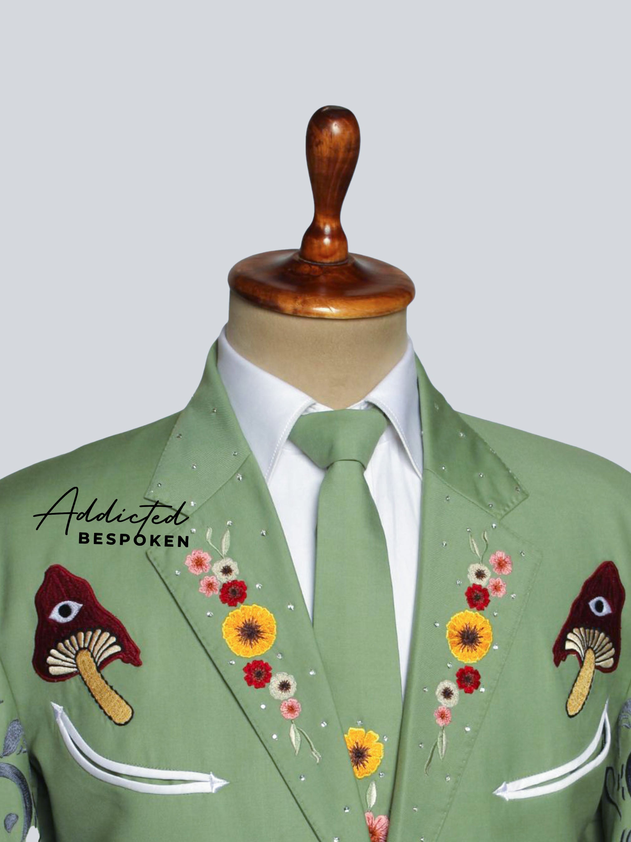 Mystic Skeleton & Mushroom Embroidered Ensemble Addicted Bespoken