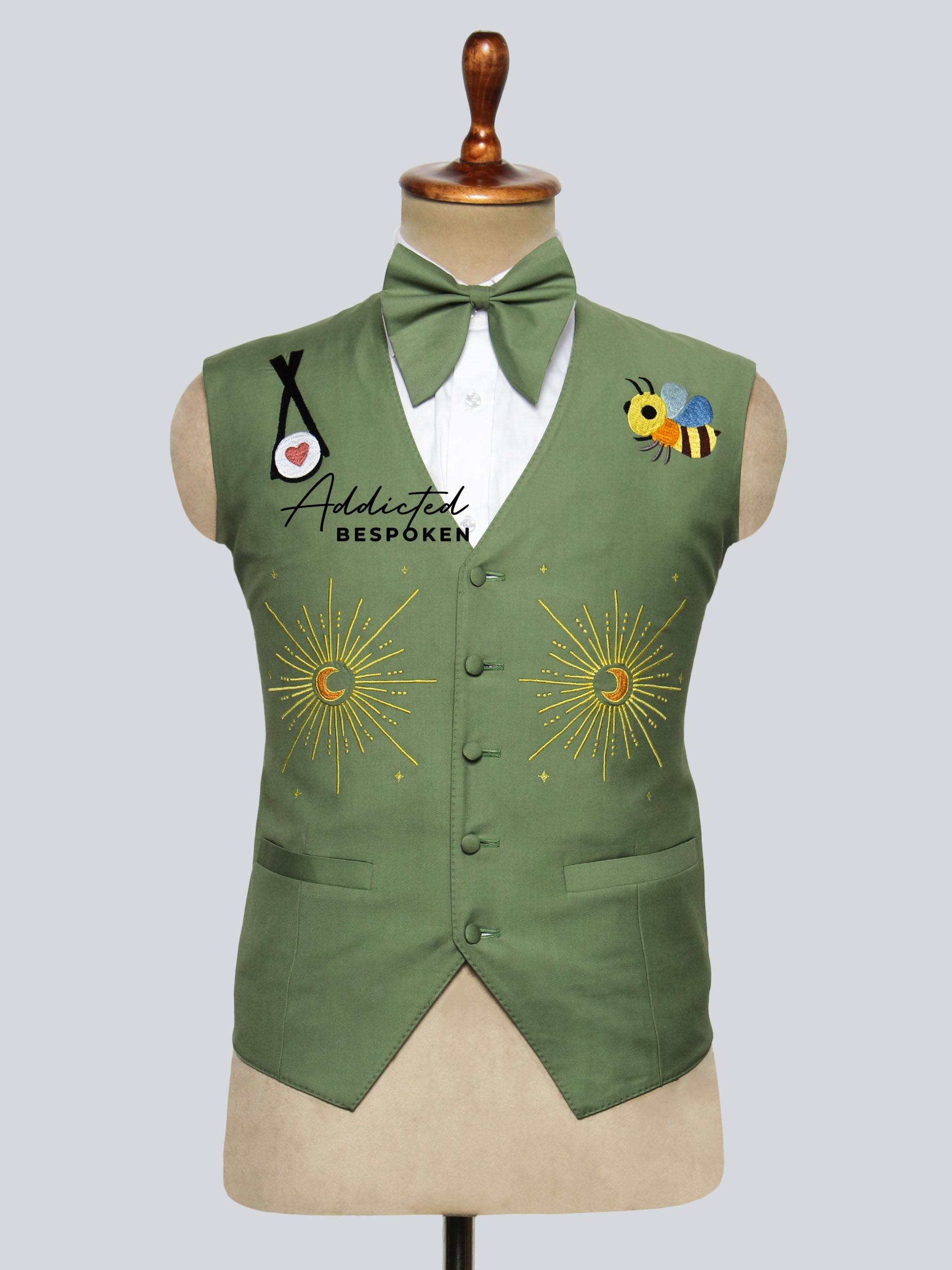 Celestial Bee Embroidered Waistcoat Addicted Bespoken