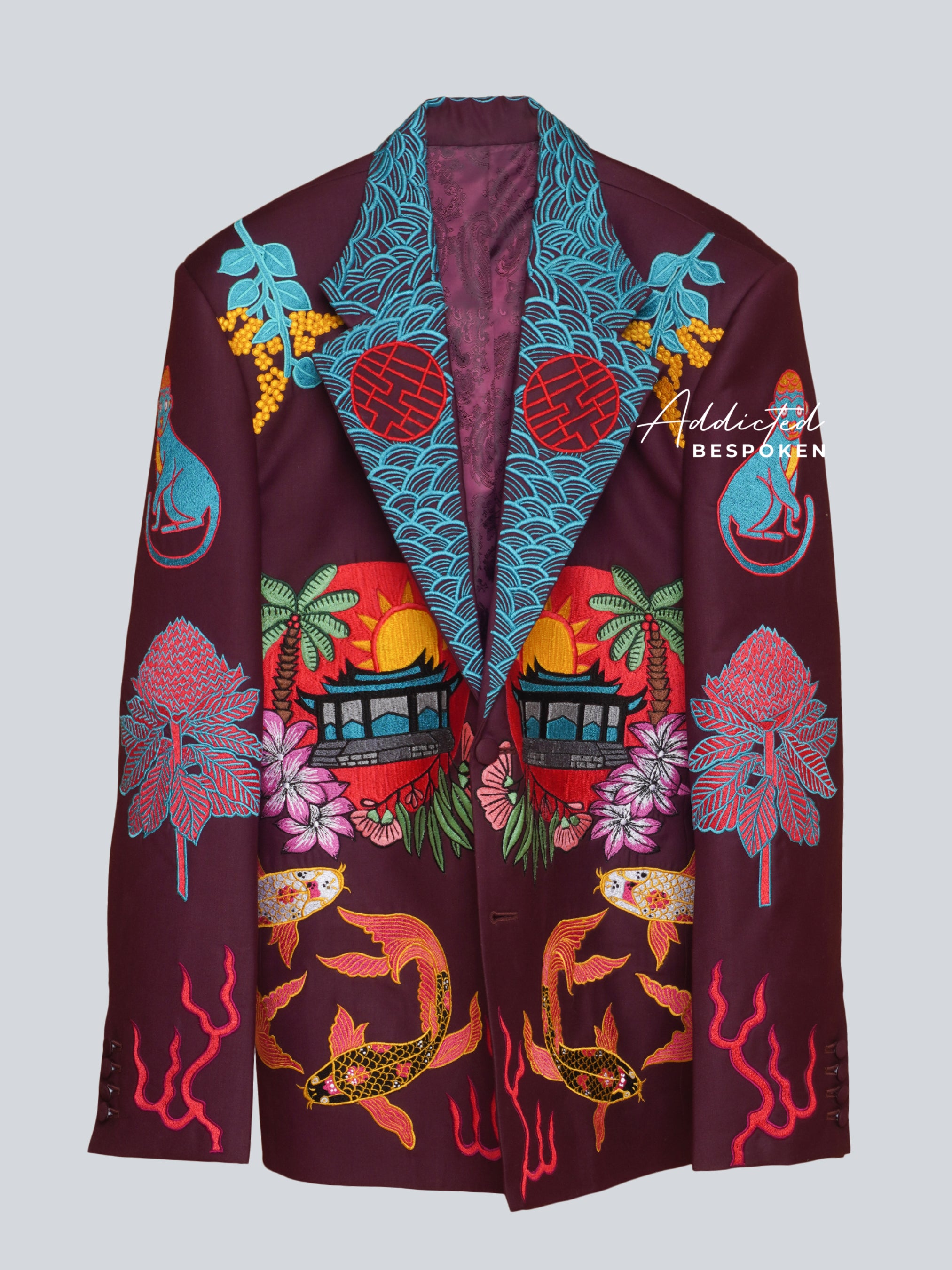 Asian-Inspired Embroidered Suit