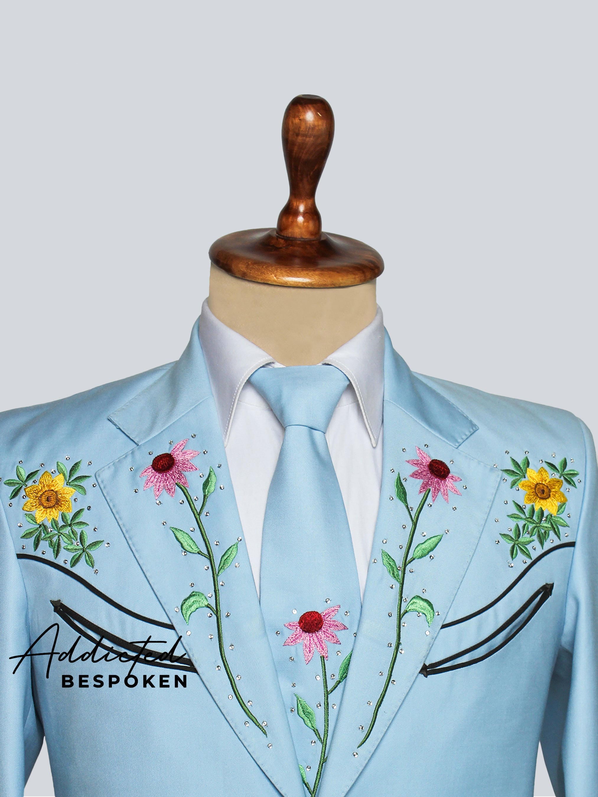 Sky Blossom Tailored Suit Addicted Bespoken
