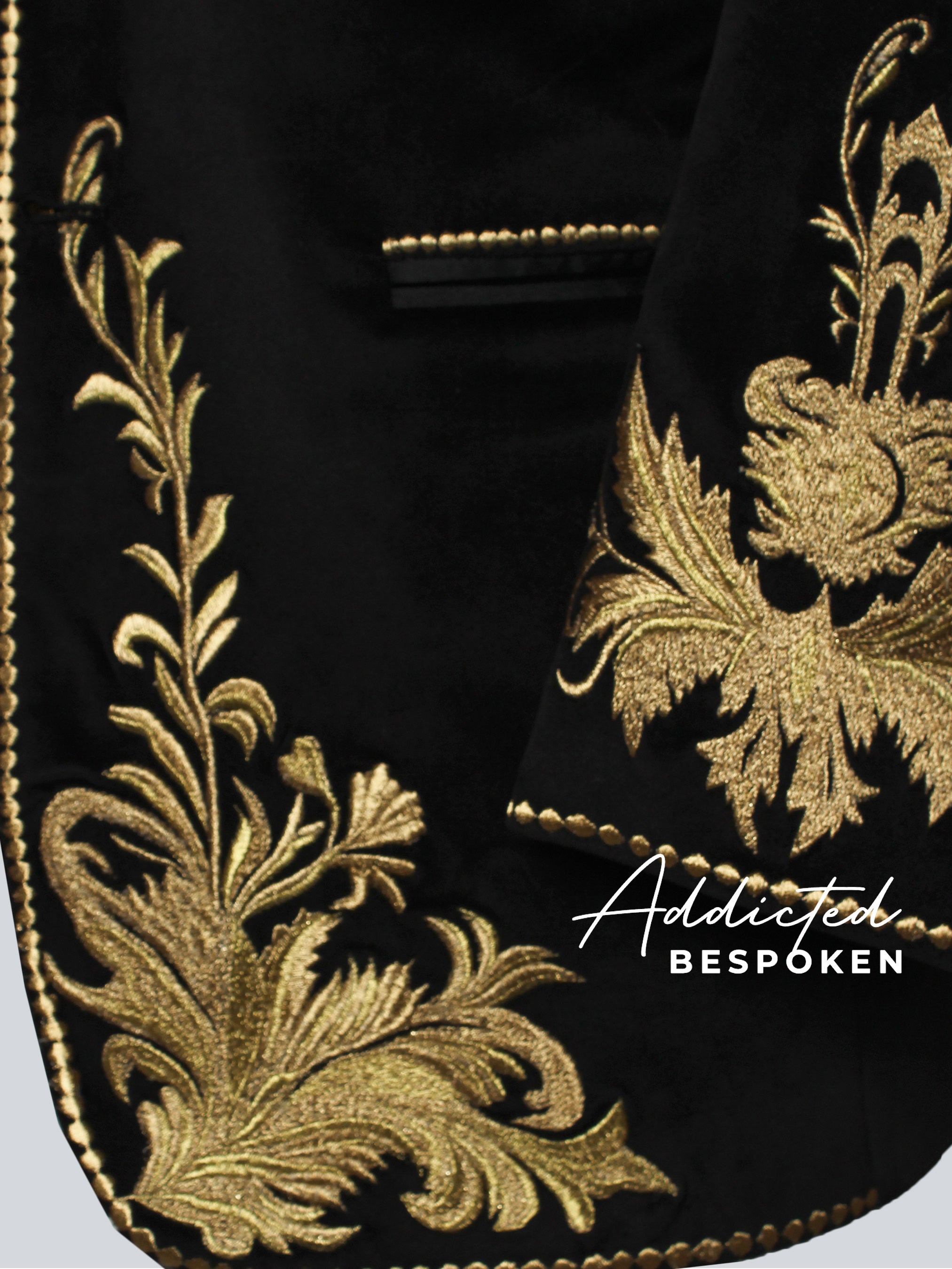 Midnight Gold Velvet Blazer Addicted Bespoken