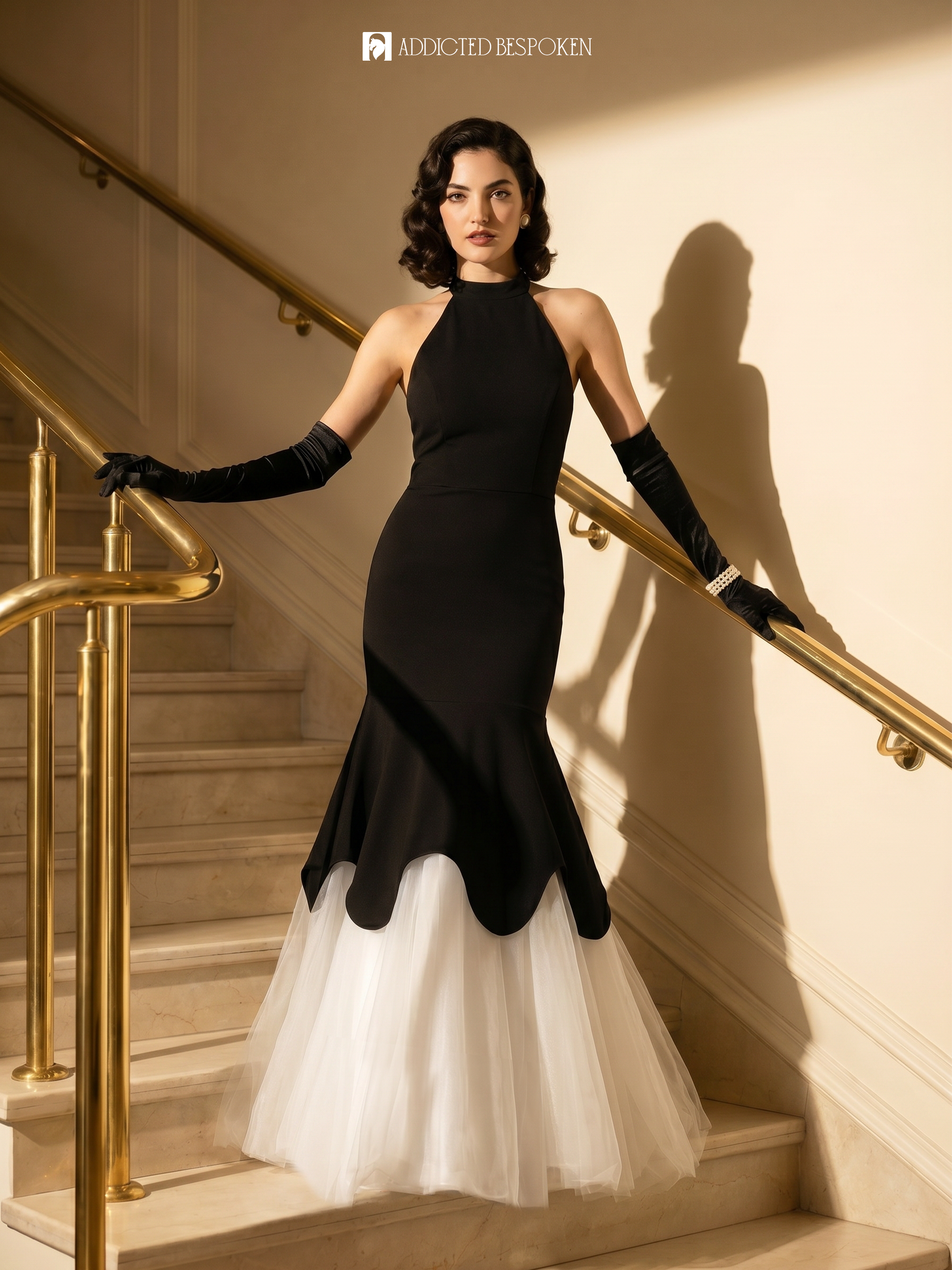 Black Halter Neck Tulle Gown Addicted Bespoken