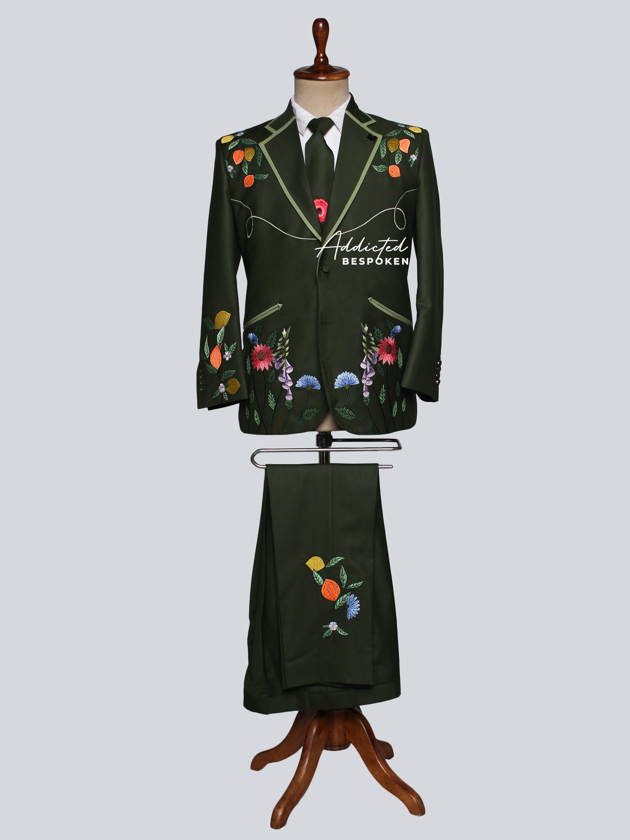 Harvest Garden Delight Whimsical Embroidery Suit