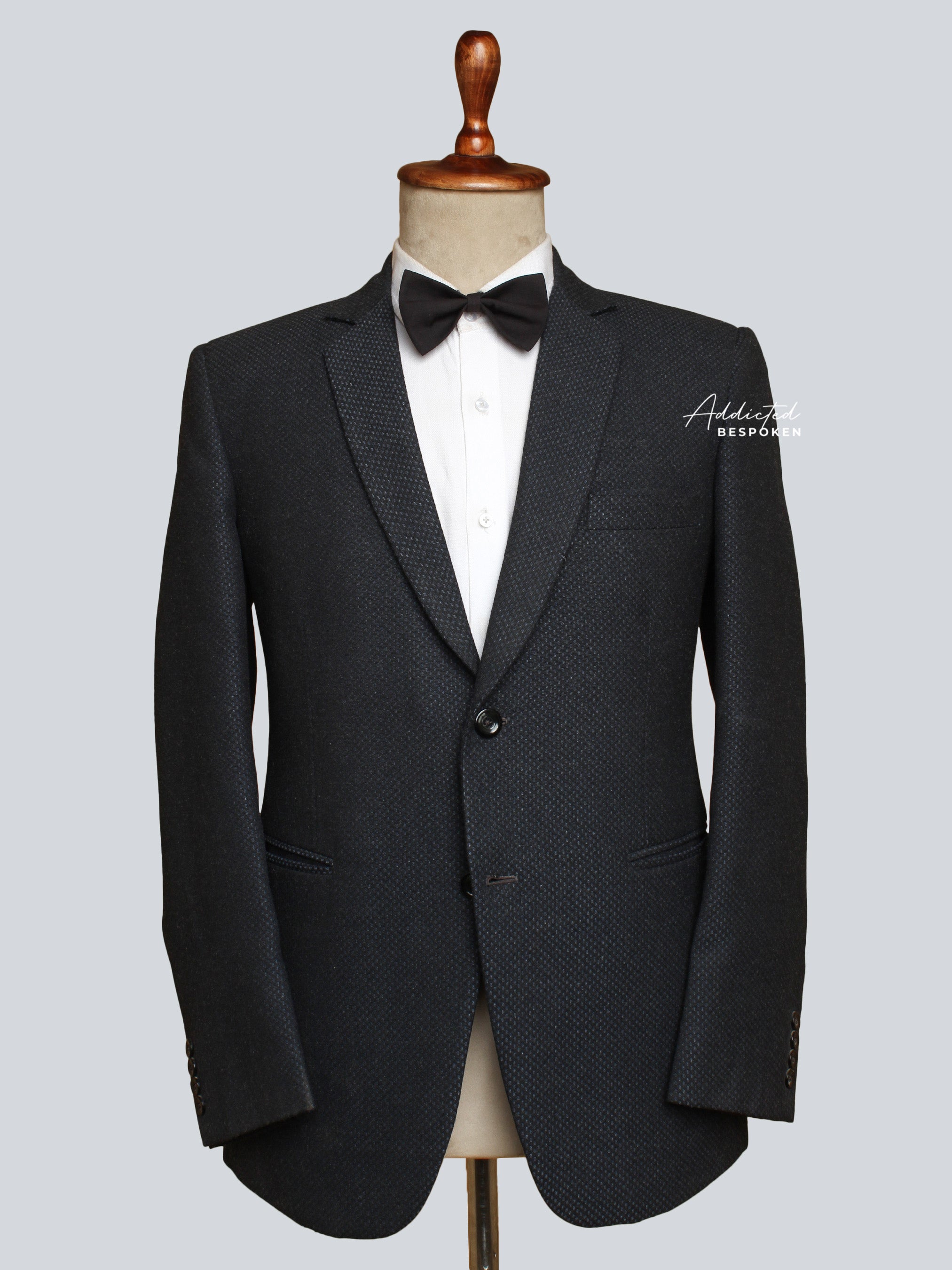Elegant Black Cotton Blazer (CLS) Addicted Bespoken