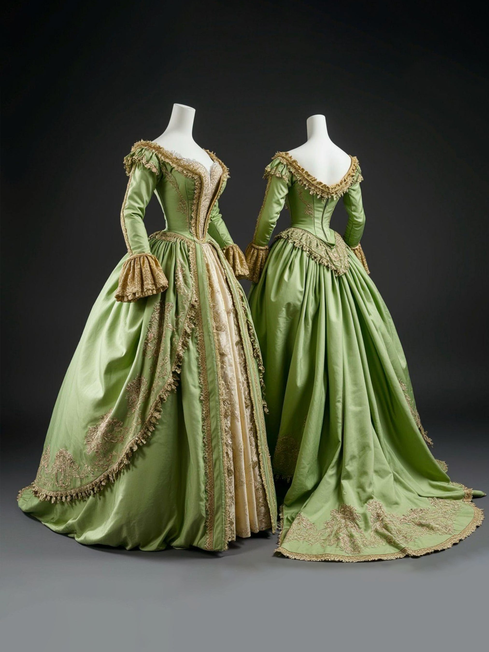 Venetian Rococo Masquerade Gown-18th Century Grandeur | Addicted Bespoken Customized / Satin / Same as in Picture Venetian Rococo Masquerade Gown-18th Century Grandeur | Addicted Bespoken Customized / Satin / Same as in Picture