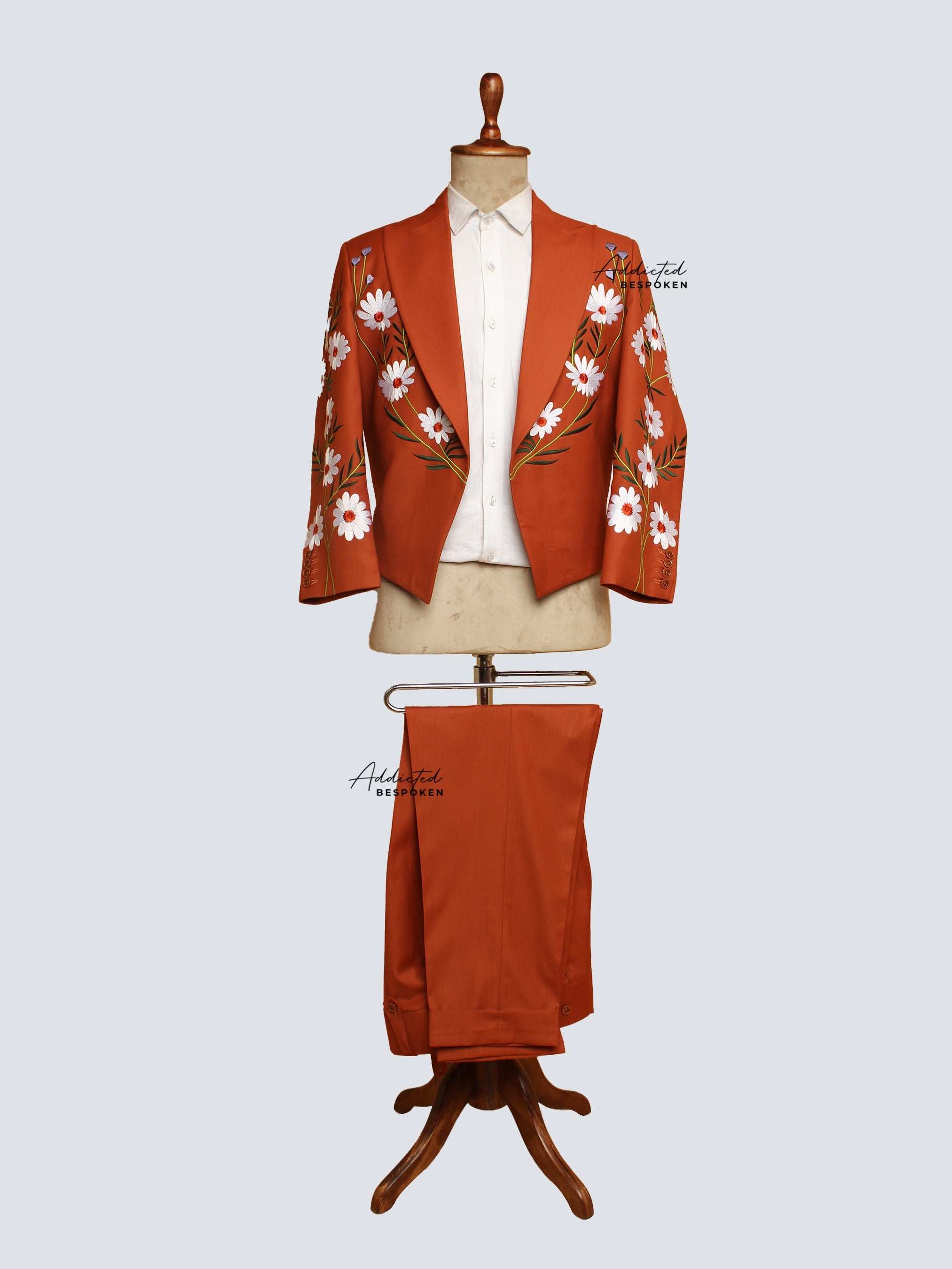 Botanical Elegance Embroidered Suit Addicted Bespoken