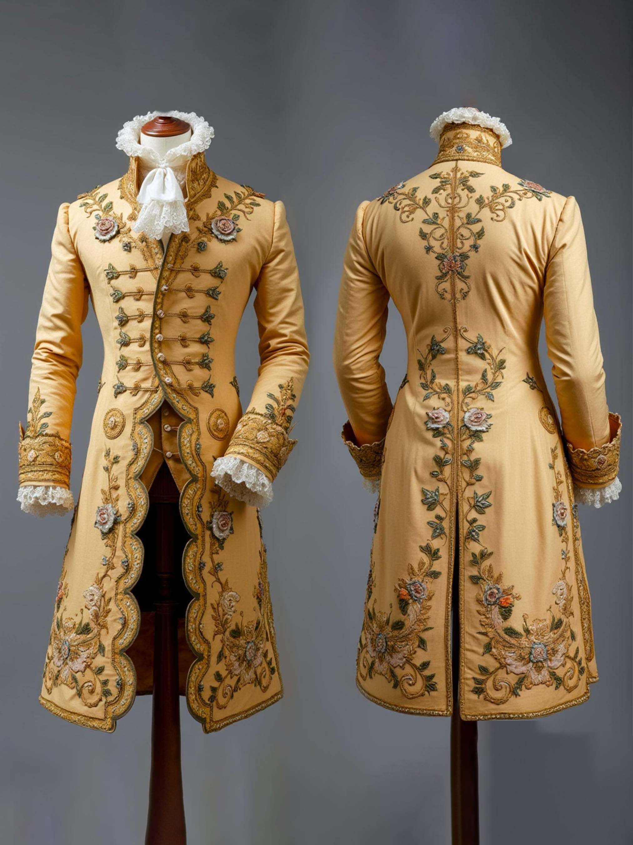 Minimalist Desert Cactus Embroidered Rococo Coat