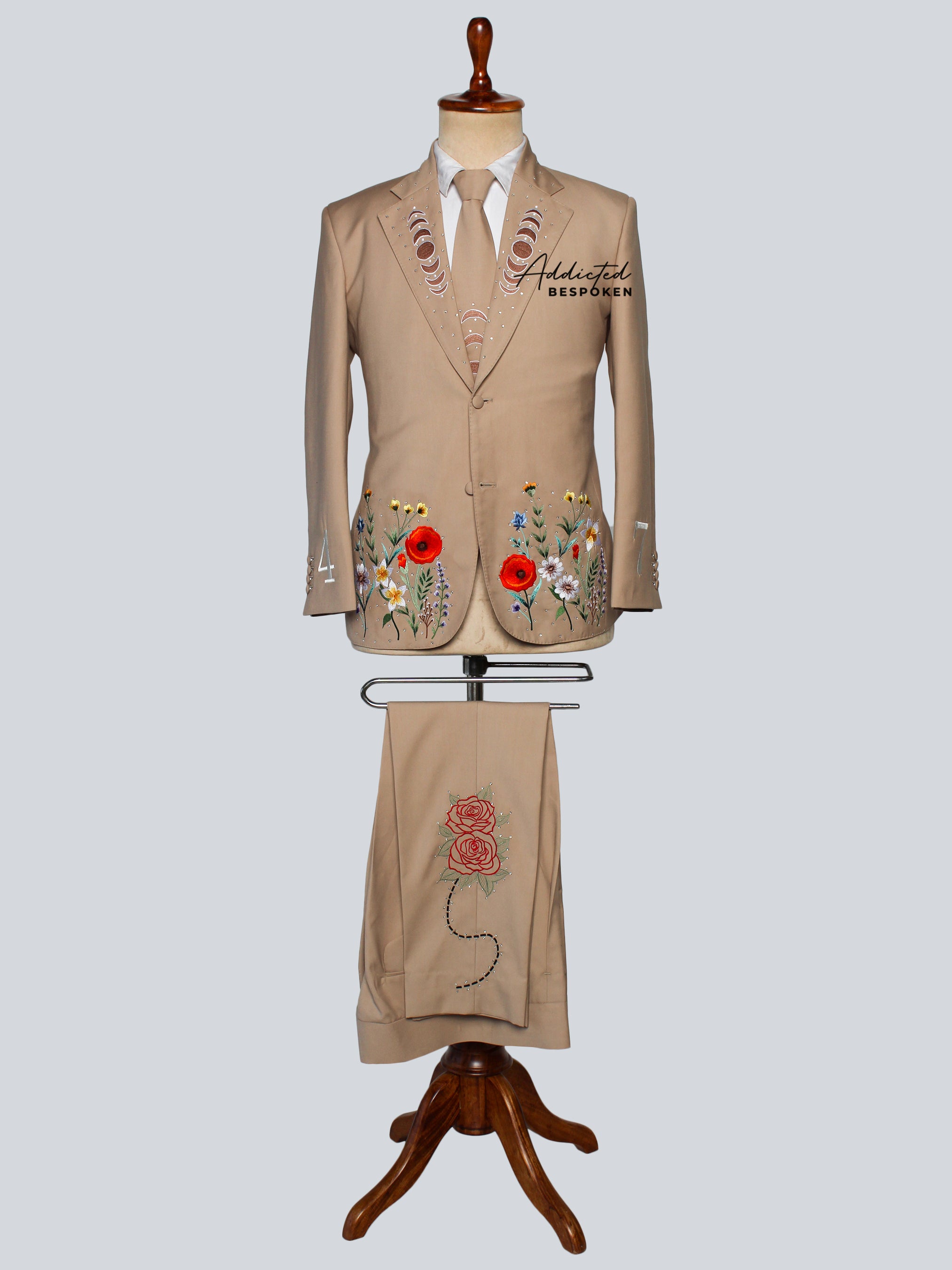 Cosmic Harmony Floral Embellished Suit