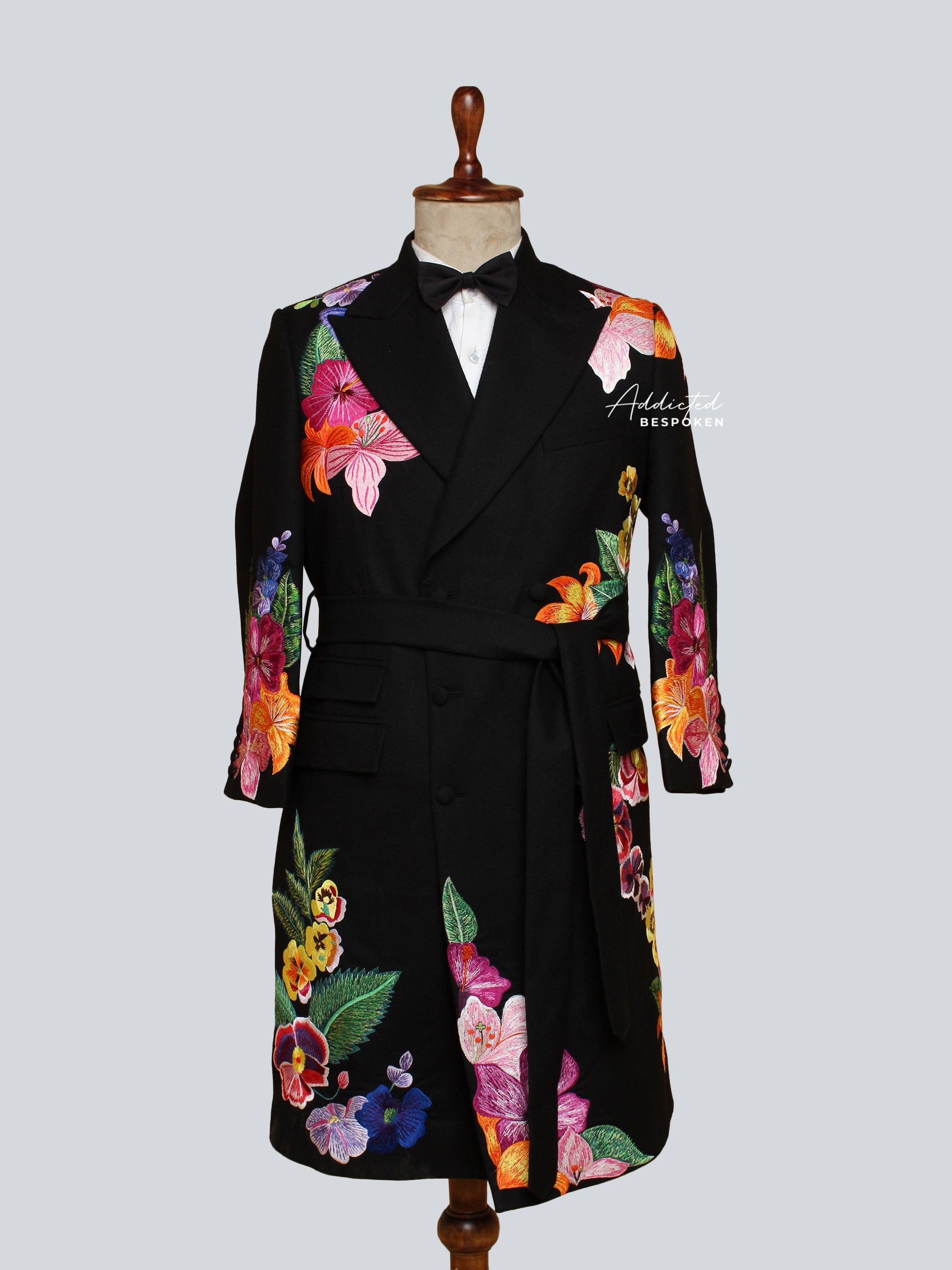 Black Floral Long Coat Addicted Bespoken