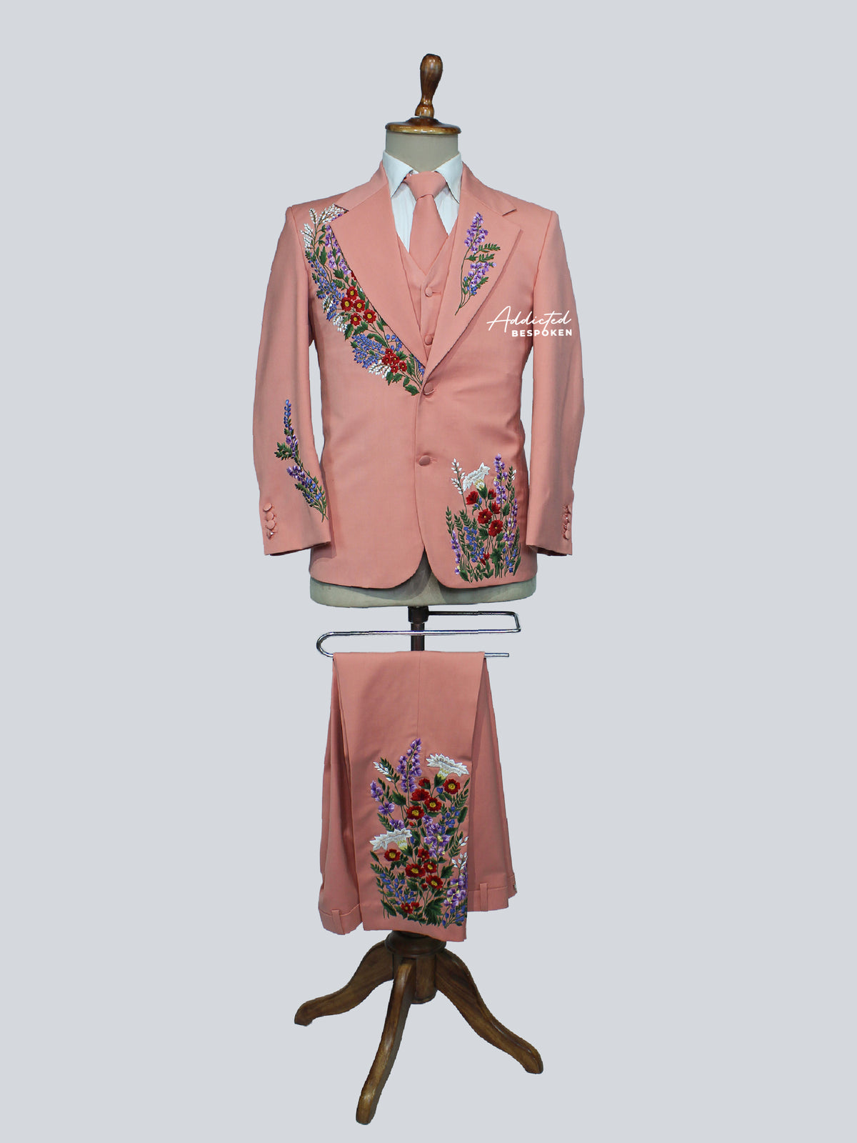 Men’s Blush Floral Suit Addicted Bespoken
