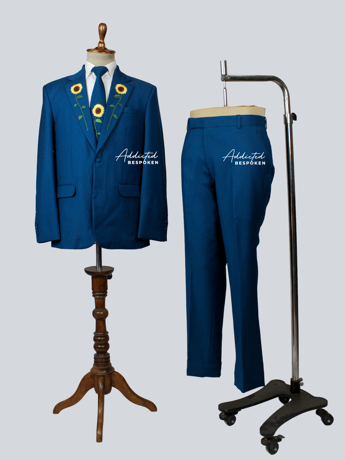 Men’s Blue Sunflower Suit Addicted Bespoken